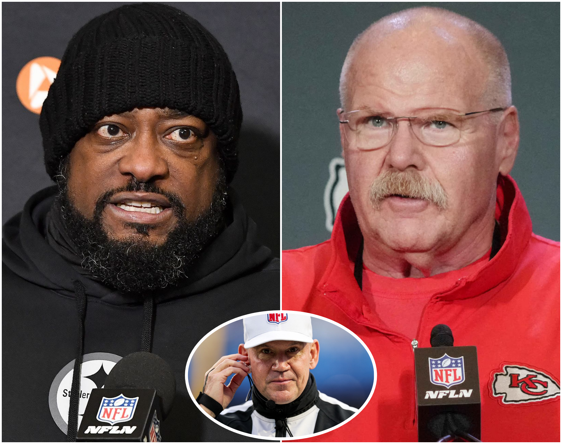 Cover Image for Mike Tomlin ANGRILY declared and expressed his emotions with insulting language toward the three referees who were fired by the NFL for being bribed to give the Kansas City Chiefs an advantage over their opponents, prompting a fierce response from Andy Reid.