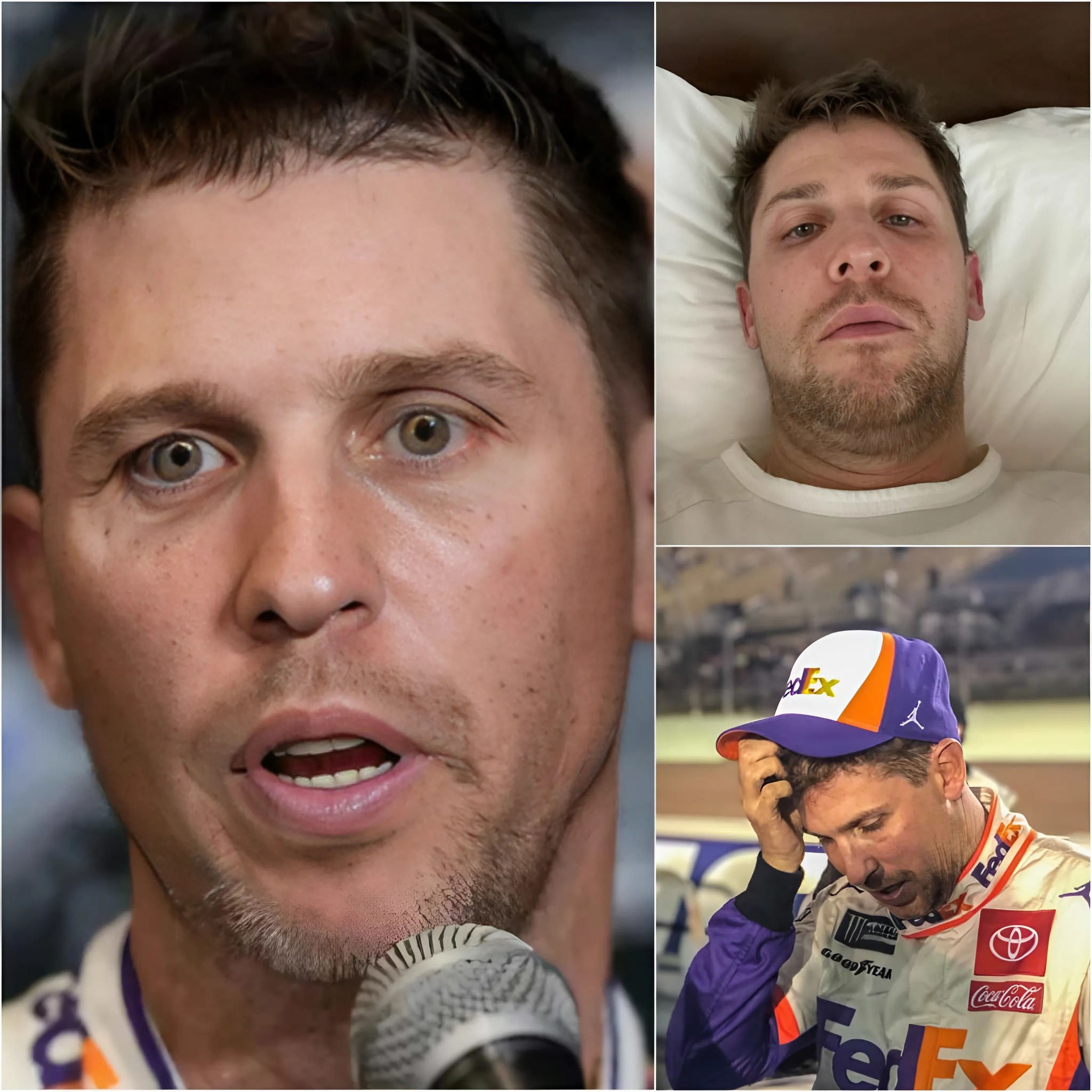 Cover Image for BAD NEWS: NASCAR Fans and Teammates Shed Tears and Pray Together for Denny Hamlin and His Family After Heartbreaking Announcement…