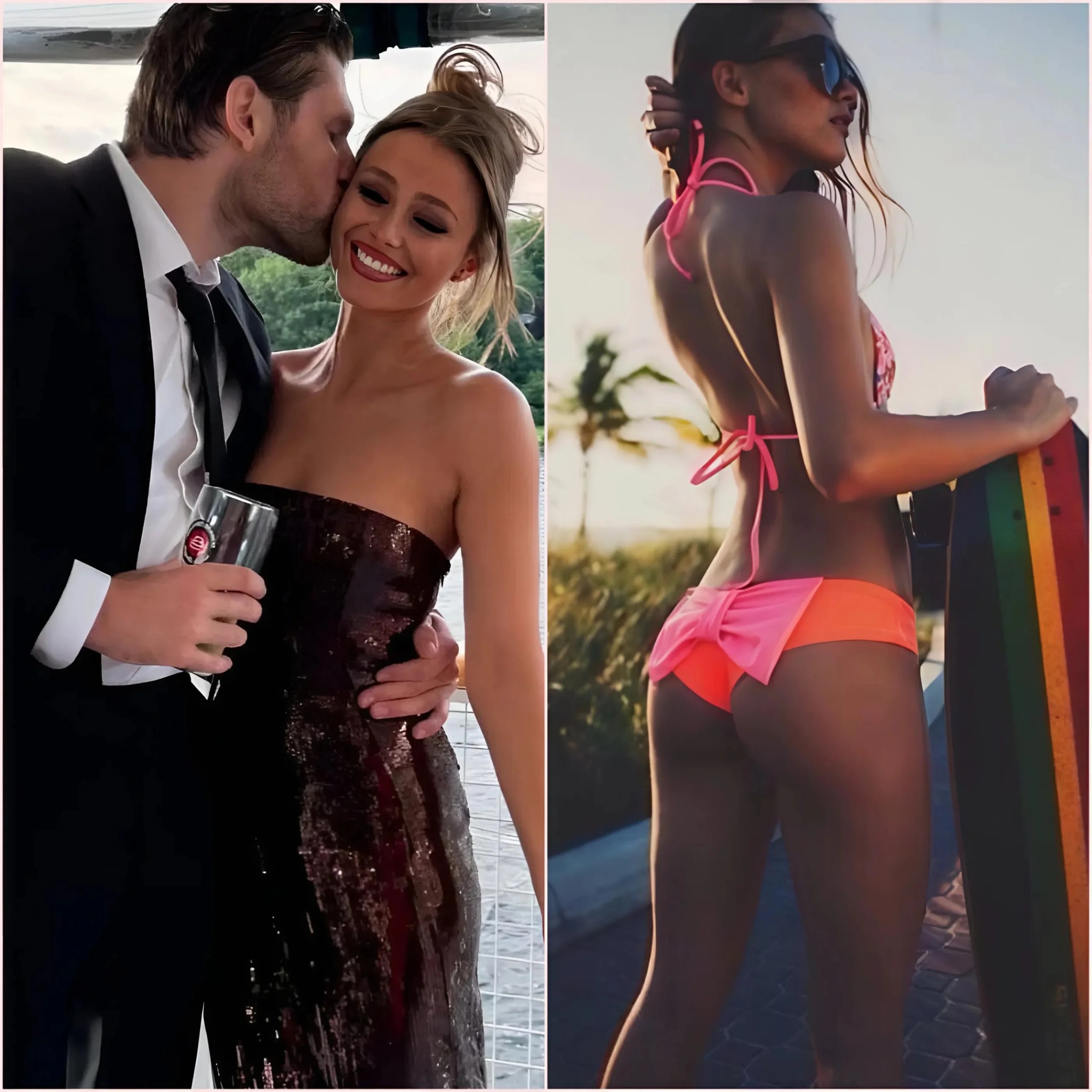 Cover Image for Leon Draisaitl’s girlfriend, Celeste Desjardins, continues to make social media drool after leaked photos of her in a tiny pink bikini, showcasing her curves under the sunset at the beach like we’ve never seen before!