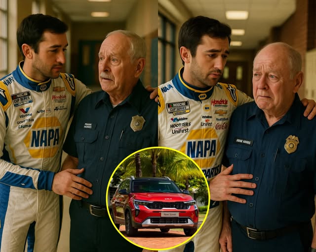 Cover Image for HOT NEWS: NASCAR Star Chase Elliott Returns to His Old High School to Surprise the School Guard – Who Helped Him Tremendously During Tough Times – with an SUV, What Happens Next Will Make You Cry…