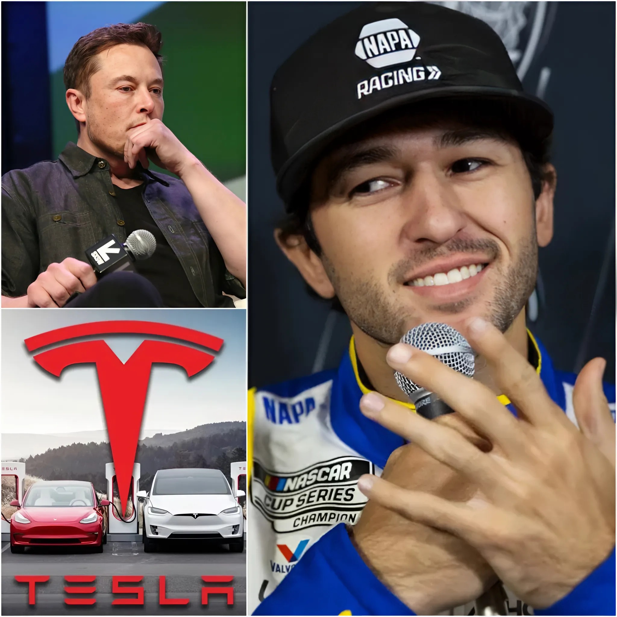 Cover Image for BREAKING: Chase Elliott Refuses to Advertise Elon Musk’s Tesla on His Jersey With ‘Massive’ Deal! – Chase Elliott Gives Convincing Reasons for Rejecting, and Threatens to Reveal This Will Keep Elon Musk Silent and Scared…