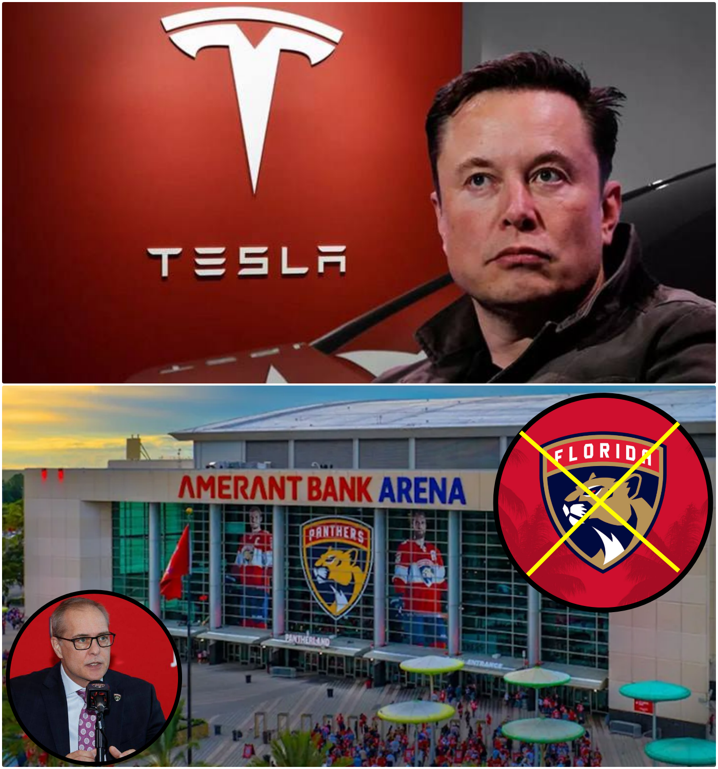 Cover Image for Elon Musk declared: “Boycotters of Tesla are unpatriotic” after news broke that the Florida Panthers refused to cooperate with Tesla.