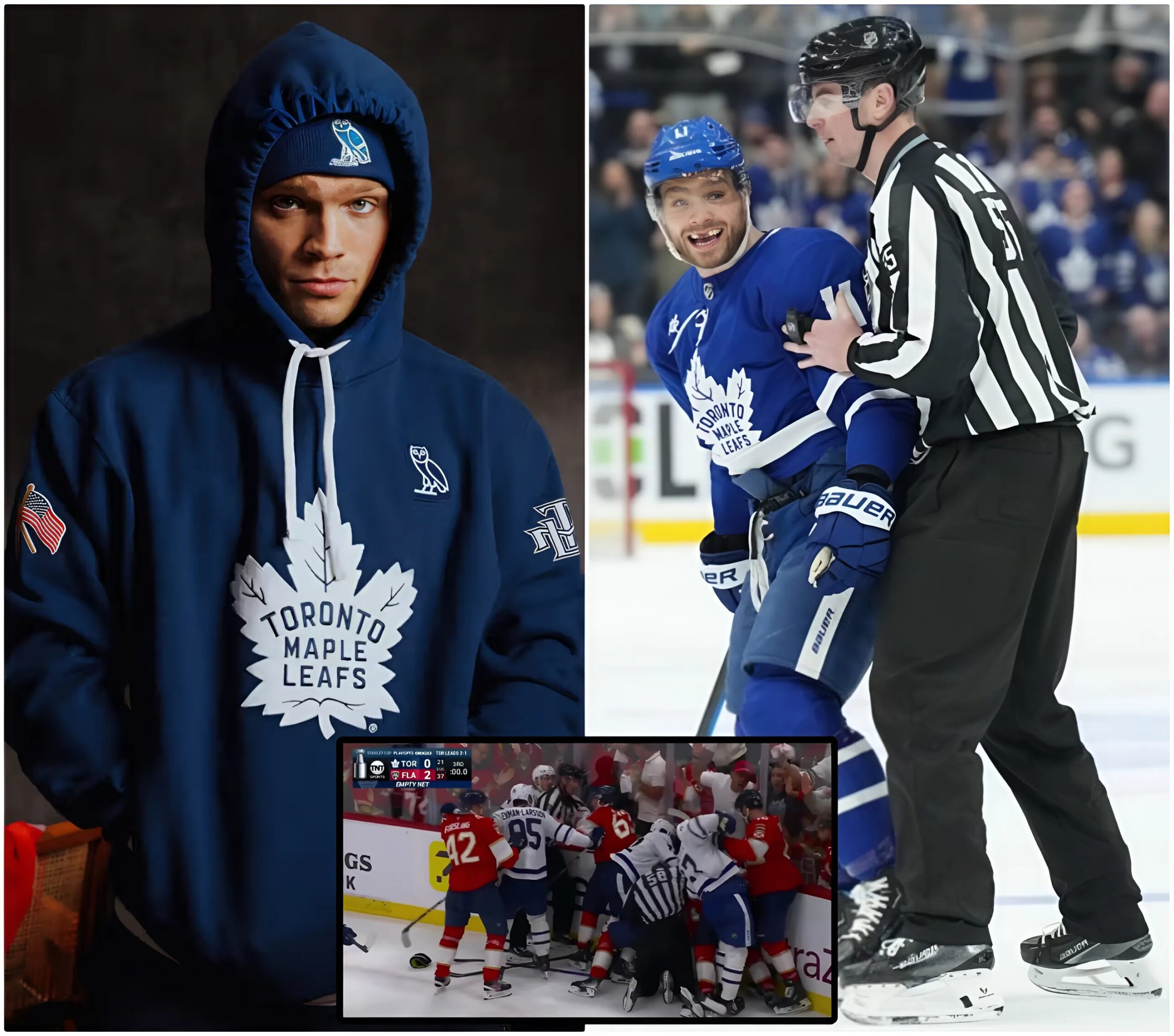 Cover Image for Toronto Maple Leafs fans have unexpectedly released evidence showing that referees have been biased against Canadian teams, highlighting dangerous fouls committed by Panthers players against the Leafs—evidence that may help star Max Domi avoid suspension.
