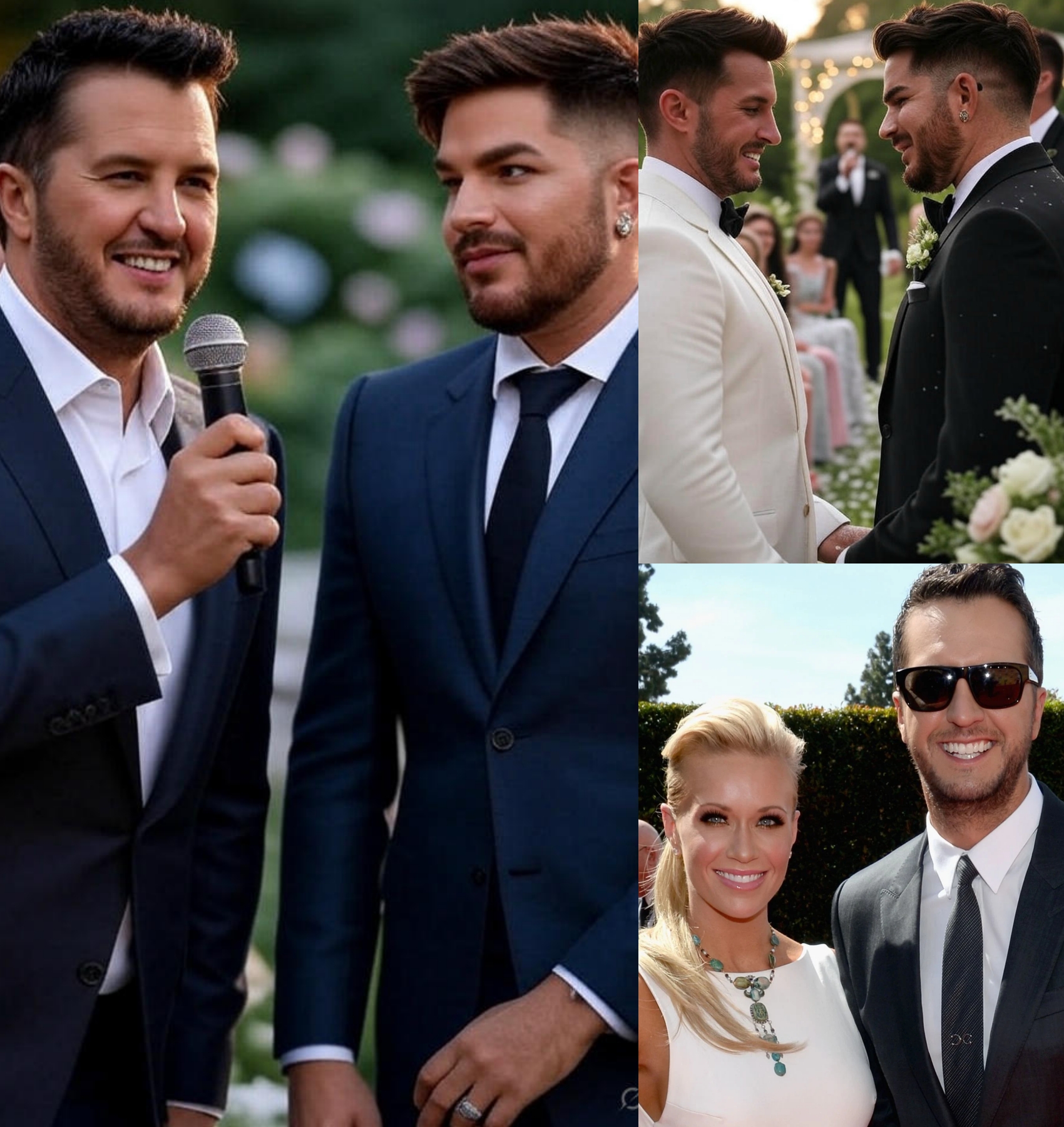 Cover Image for Adam Lambert and his boyfriend Oliver Gliese tied the knot in a private, star-studded, and emotional ceremony. Luke Bryan made an unannounced appearance, belting out a live ballad that took the audience by surprise.
