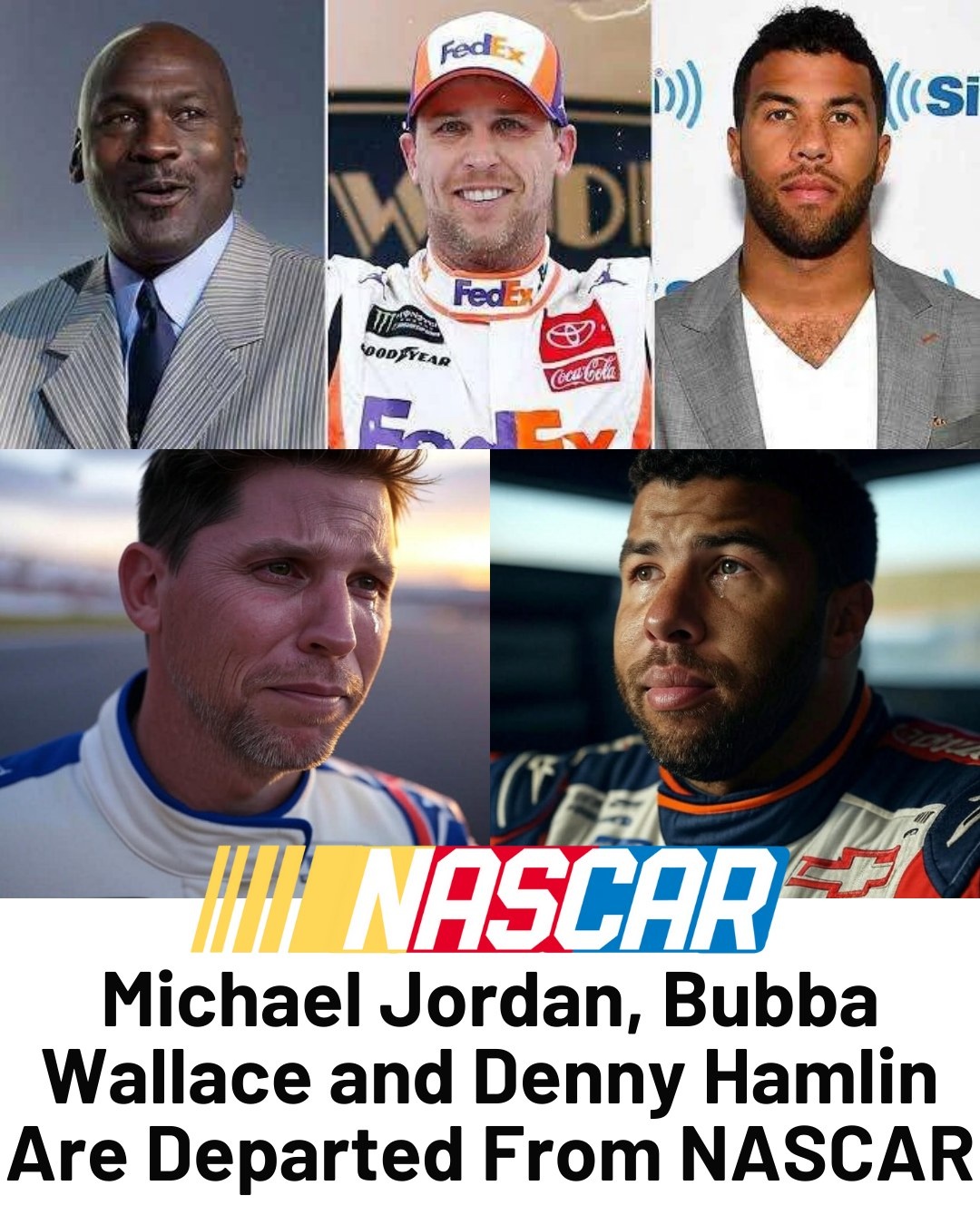 Cover Image for END OF AN ERA: Michael Jordan, Bubba Wallace and Denny Hamlin Are Departed From NASCAR After….