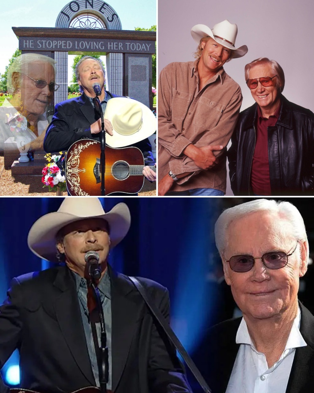 Cover Image for He took off his hat… and the room went still. At George Jones’s funeral in 2013, Alan Jackson stepped onto the Opry stage with quiet respect. Then came the first line: “He said, ‘I’ll love you ’til I die’…”—and time froze. No sound. Just raw emotion hanging in the air. It wasn’t just a song—it was a goodbye. A final tribute to a friend, and to a song once thought too sad to matter. But in 1980, “He Stopped Loving Her Today” didn’t just top charts—it saved George’s career and became a country music legend. That day, Alan didn’t just sing. He honored every goodbye, every love that never really ended… Watch below