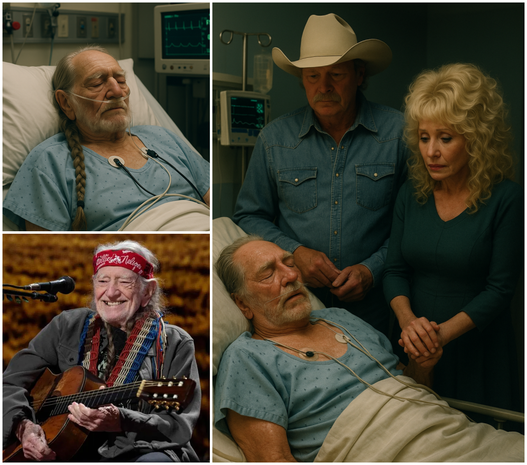 Willie Nelson is in critical condition. Alan Jackson and Dolly Parton ...