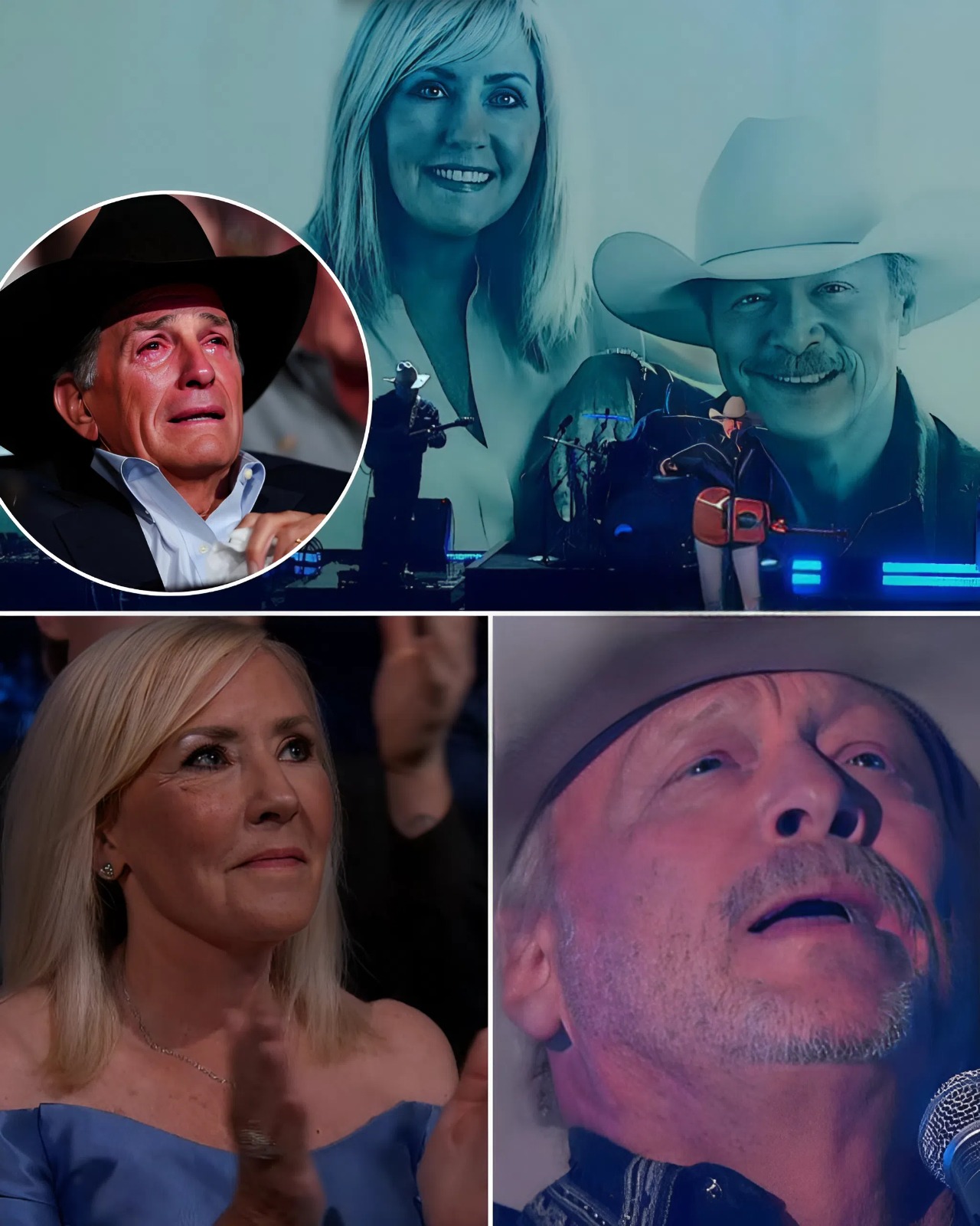 Cover Image for If George Strait can’t stop cry, no one can!” Alan Jackson didn’t just sing at the ACM Awards 2025—he broke hearts. The moment he stepped onstage under soft blue lights, the crowd went quiet.