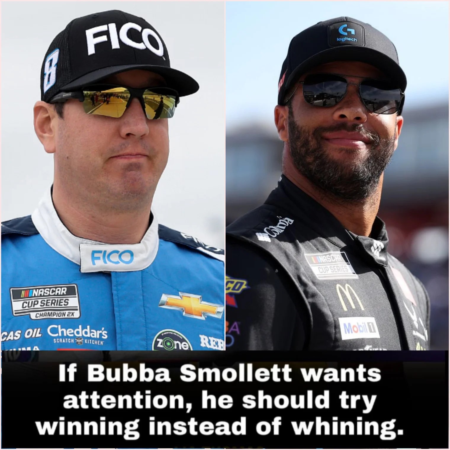 Cover Image for Bubba Wallace fired back at Kyle Busch with a fiery response: “Kyle can keep running his mouth, but I’ll let my actions on the track do the talking. If he’s looking for attention, he’s got it—just not the way he wants.”