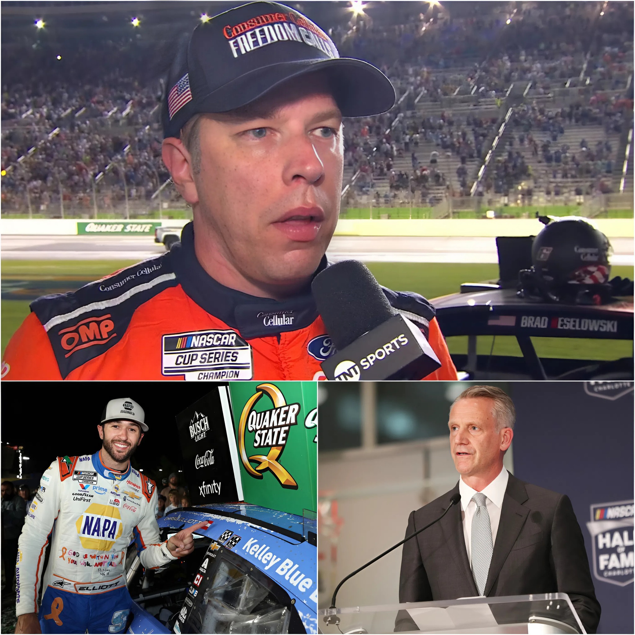 Cover Image for CONFIRMED: Brad Keselowski presents new evidence alleging Chase Elliott cheated to gain winning advantage at Quaker State 400. NASCAR OFFICIALLY steps in…