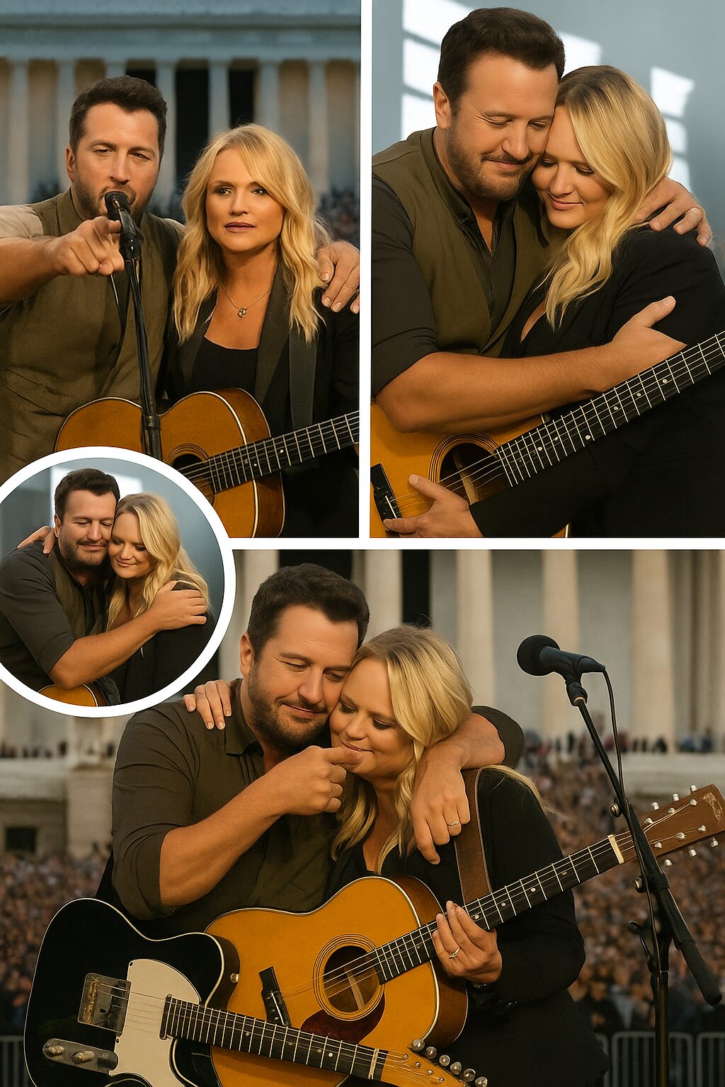 Cover Image for At the Lincoln Memorial on June 15, 2025, Luke Bryan and Miranda Lambert Performed “Drowns the Whiskey” at a Rally for Justice — Their Emotional Duet Moved a Nation