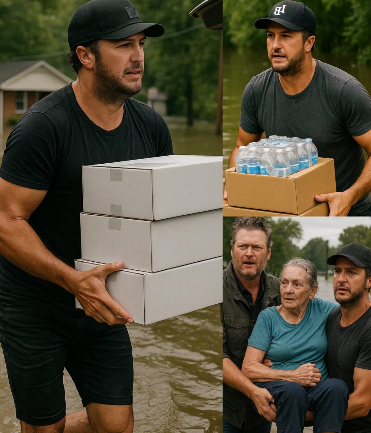 Cover Image for Luke Bryan drove six hours straight with a pickup truck loaded with diapers, medicine, and baby formula—declining all interviews