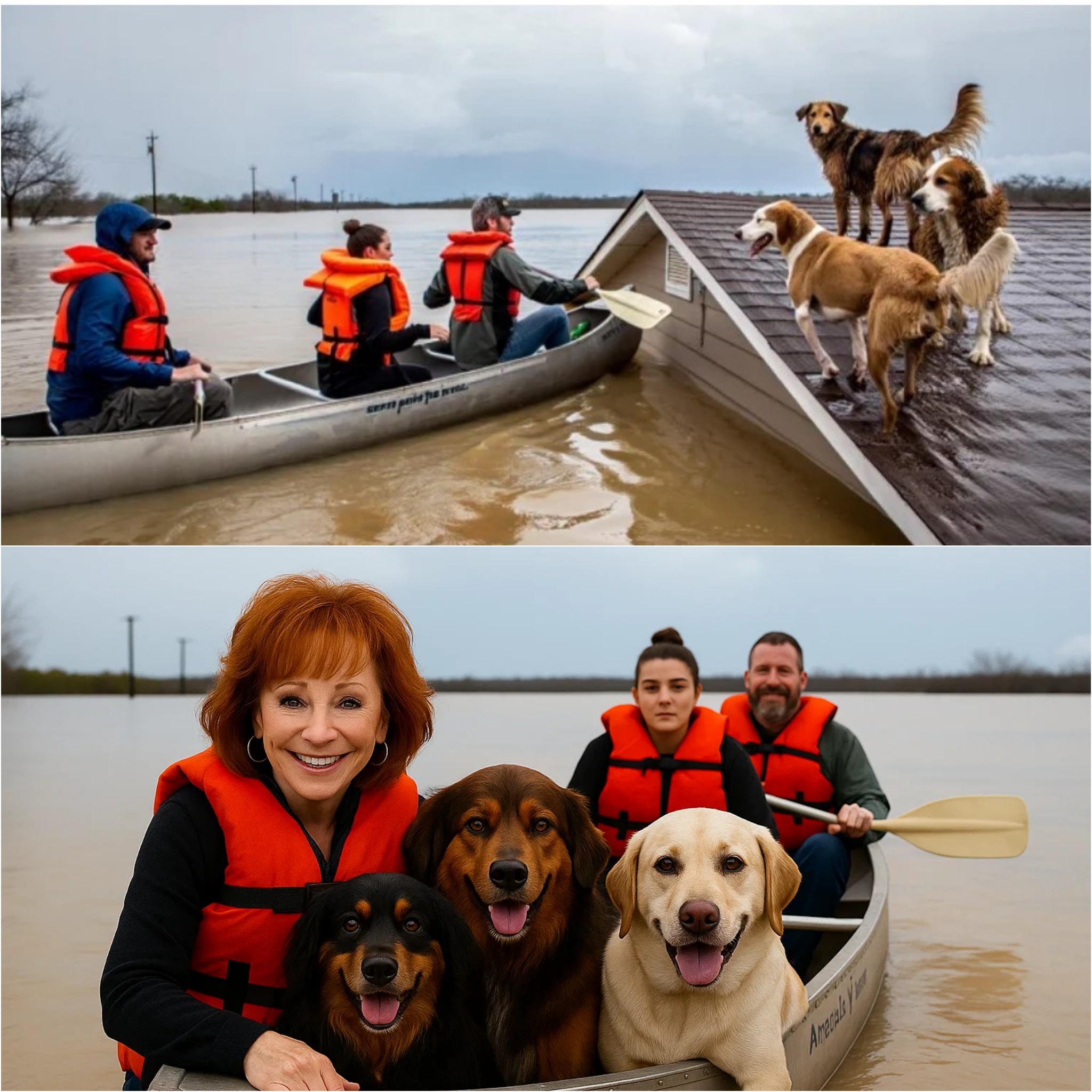 During a flood rescue mission in Texas, Reba McEntire’s boat passed a ...