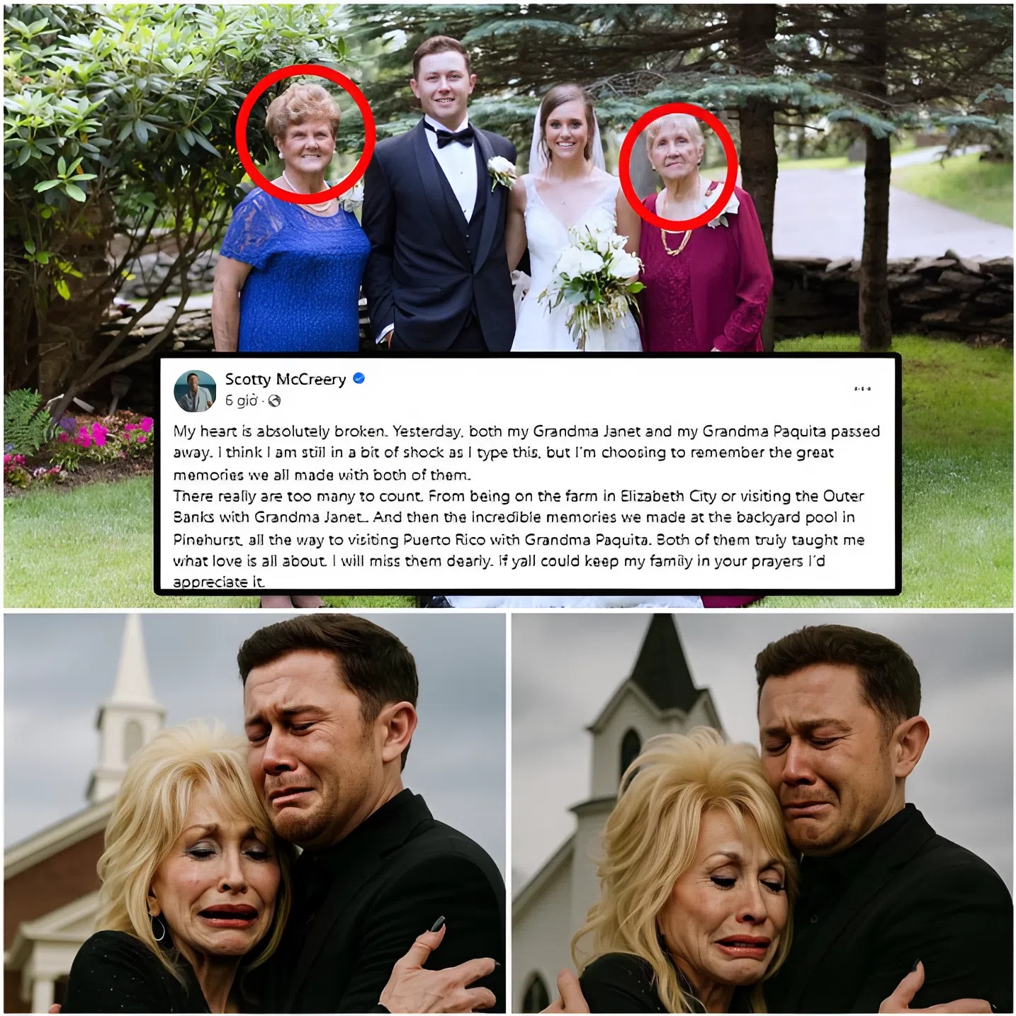 Cover Image for SAD NEWS: 15 minutes ago in Tennessee, USA. Dolly Parton Sheds Tears After Hearing Sad News About Singer Scotty Mccreery’s Family As Fans Express Sadness And Disbelief At The Loss Following The Texas Floods…
