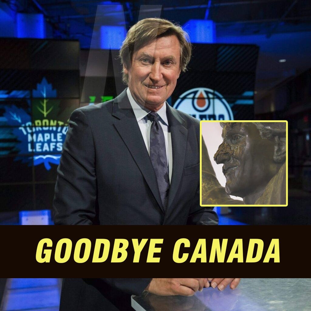 Cover Image for In a shocking and emotional statement that has sent waves across the nation, hockey legend Wayne Gretzky has announces departure from Canada after his statue in Edmonton vandalized with feces.