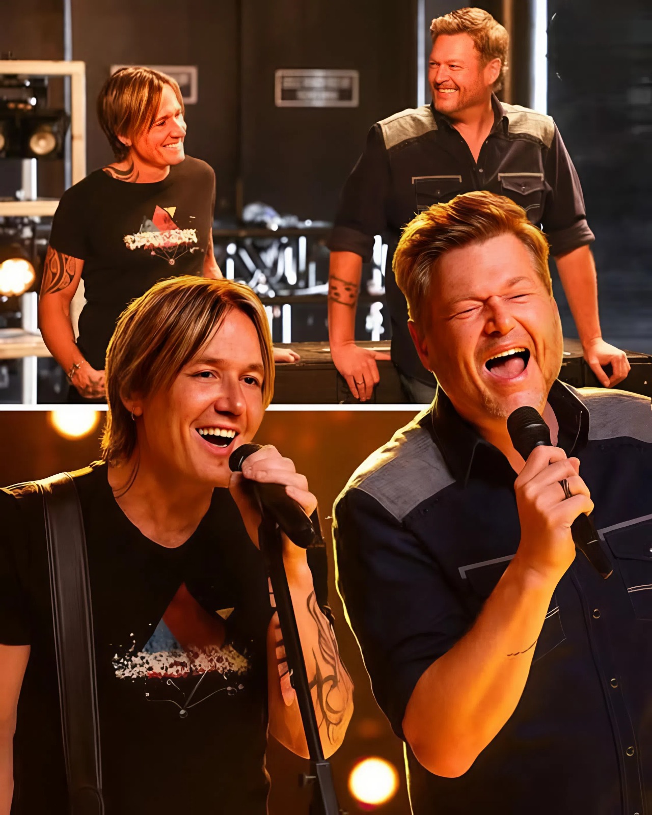 Cover Image for “THE KING WOULD’VE SMILED…” — Blake Shelton Took The Mic For Suspicious Minds, But When Keith Urban Walked Out To Join Him, The Concert Turned Into History. Blake’s deep grit wrapped around the verses, Keith’s fire lit up the guitar, and together they resurrected Elvis with a roar that shook the crowd to its core. Fans screamed, phones shook in the air, and tears rolled as the two country giants turned a tribute into a resurrection. This wasn’t just a cover — it was a resurrection of soul, swagger, and pure rock ’n’ roll fire.”