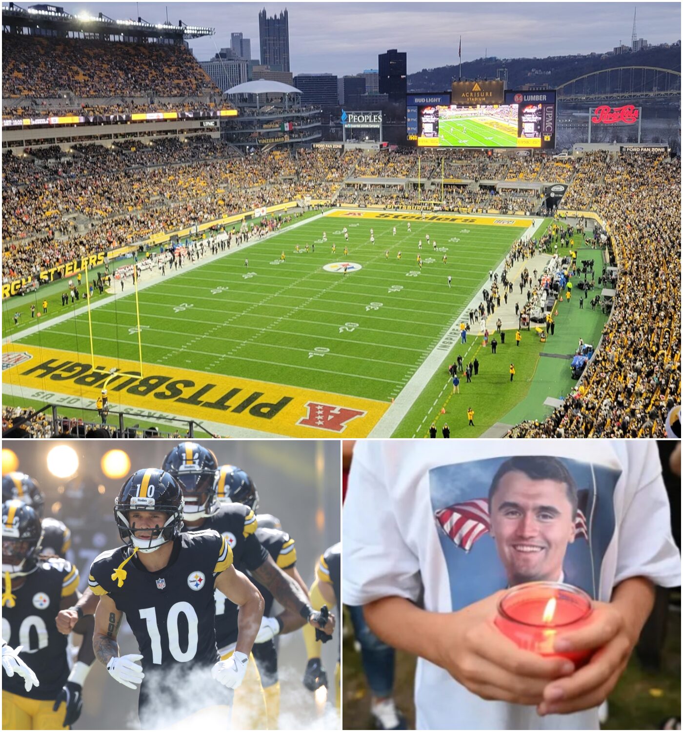 Cover Image for BREAKING NEWS: In an unprecedented move, the Pittsburgh Steelers have confirmed that Acrisure Stadium will host a massive public memorial for Charlie Kirk on September 21.