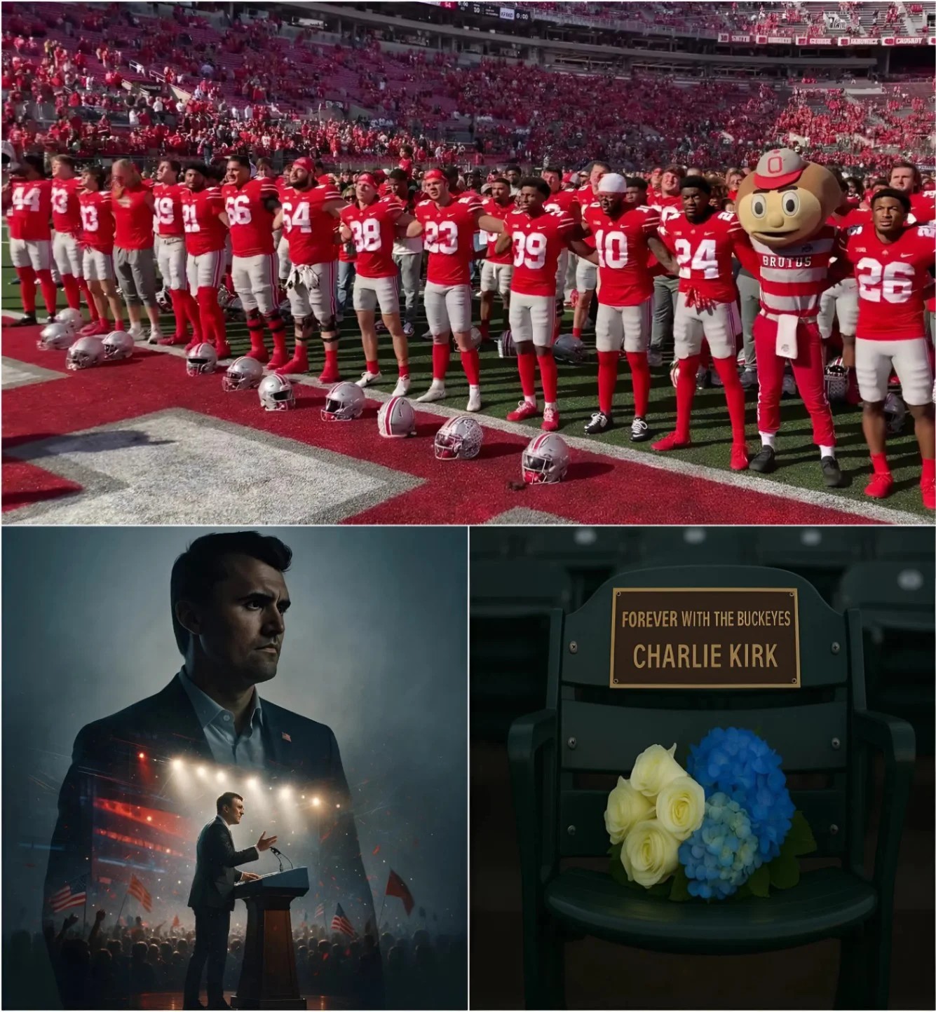 Cover Image for 🔥 BREAKING: Ohio State Leaves Empty Seat in Memory of Charlie Kirk – “Forever with the Buckeyes on Gameday”