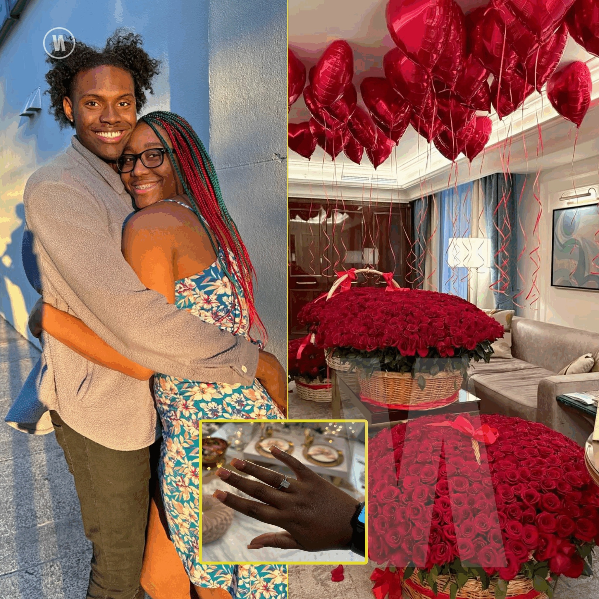 Cover Image for Aliyah Boston’s boyfriend proposes to her with a stunning flower display at home, her reaction will melt your heart