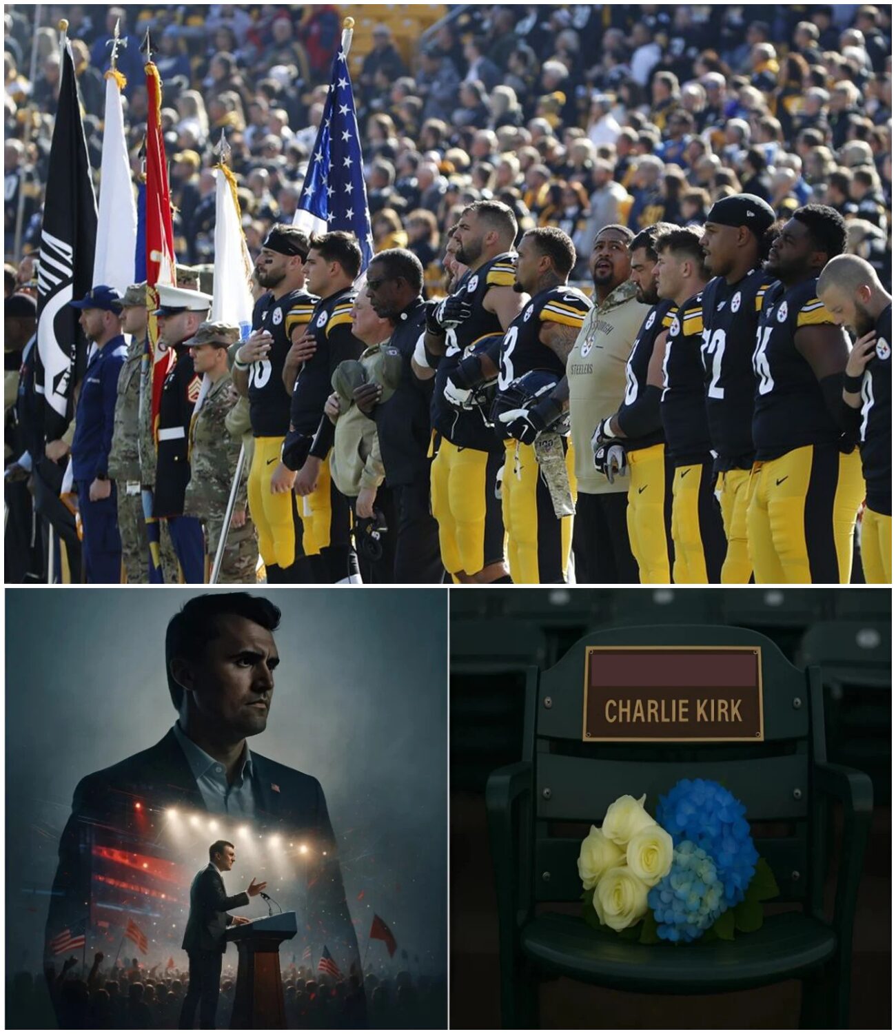 Cover Image for 🔥 BREAKING: Pittsburgh Steelers Leave Empty Seat in Memory of Charlie Kirk – “Forever with the Steelers on Gameday”