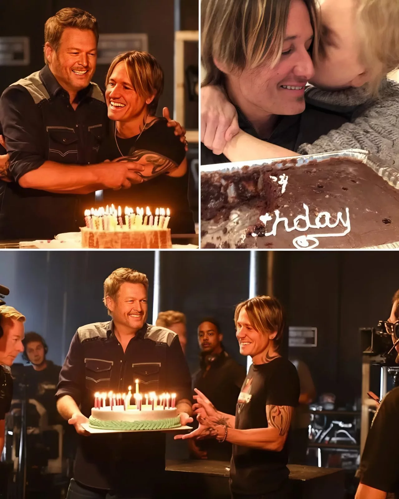 Cover Image for Blake Shelton pulled off the ultimate surprise when he threw a secret birthday party for Keith Urban on the set of their new show The Road. But the real shock wasnât the balloons or the cakeâit was what came with them. As the crew cheered and cameras rolled, Blake handed Keith a simple birthday card. Inside were words that hit deeper than anyone expectedâmessages about Keithâs life now, his past with Nicole, and the love he has for his kids. The moment he read it, Keithâs eyes filled with tears. The usually composed country star broke down right there on set, surrounded by friends, lights, and applauseâŠ