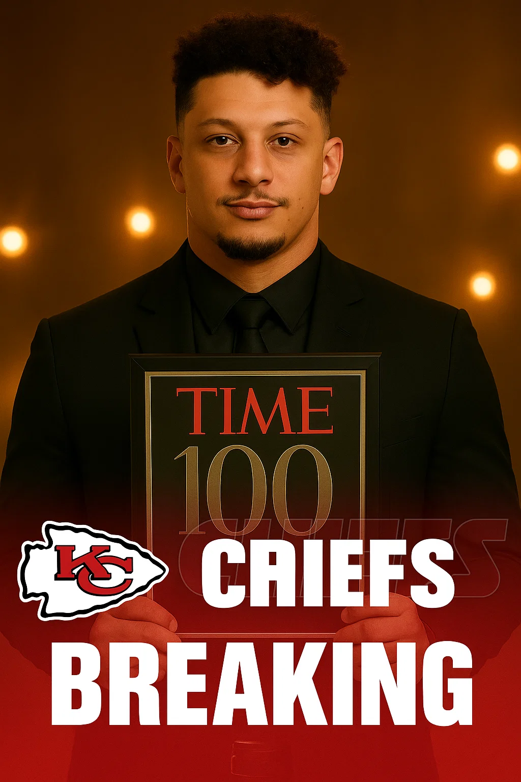 Cover Image for BREAKING NEWS: Patrick Mahomes Named One of TIME Magazineâs 100 Most Influential People in Global Sports â His Speech Leaves the NFL Speechless