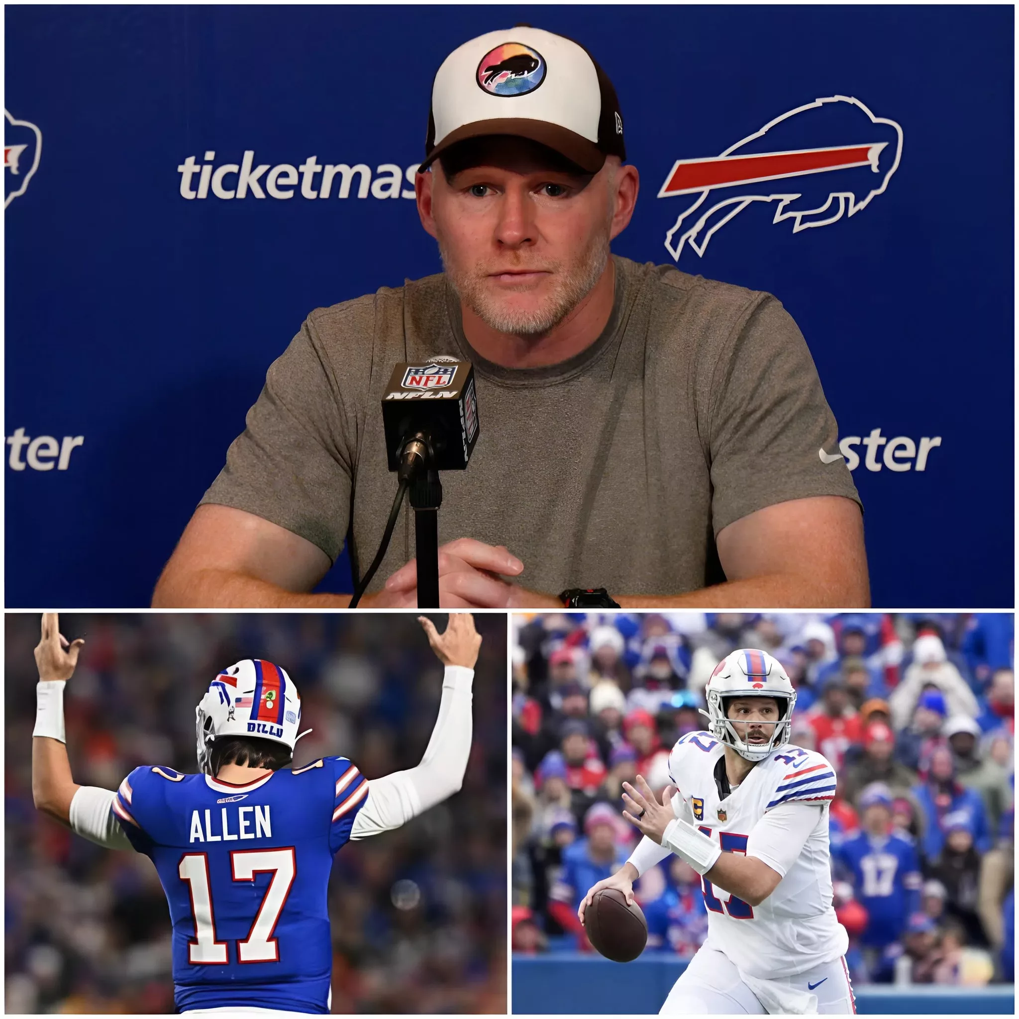 Cover Image for “Sorry, if you’re not a real fan, please leave.” Buffalo Bills head coach Sean McDermott broke his silence and addressed the fans directly with a strong statement on Twitter: “If you’re a Bills fan, you know we tried our best to compete. A real fan doesn’t turn their back on us, even when we lose, but continues to support and encourage us to try harder.” He then made a SHOCKING statement in the NFL world to defend Josh Allen from criticism, as many believe he was the MAIN CAUSE of the Bills’ loss to the Houston Texans