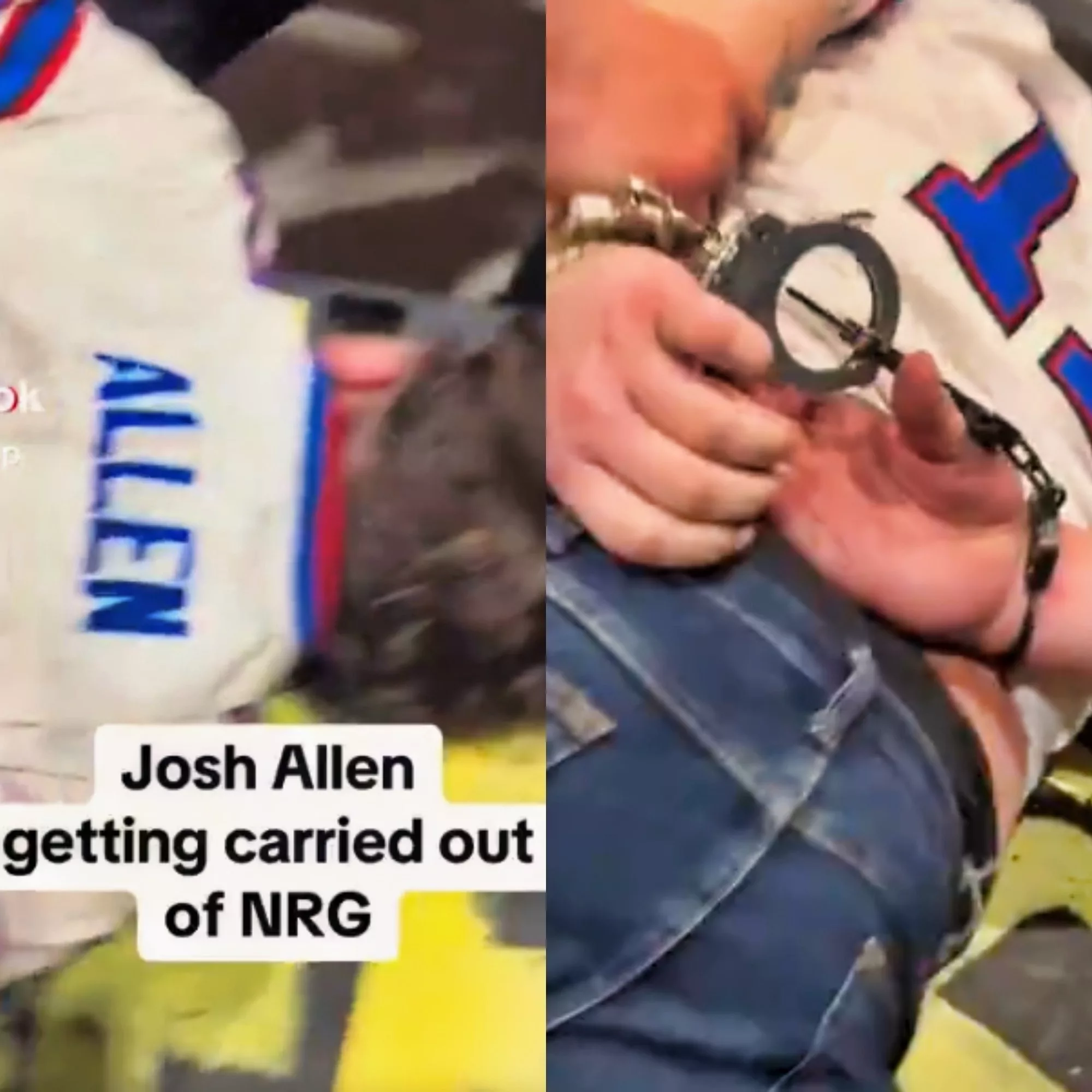 Cover Image for Buffalo Bills Fan Got Arrested & Carted Out of NRG Stadium on a Trolley During Embarrassing Scene at TNF Game [VIDEO]