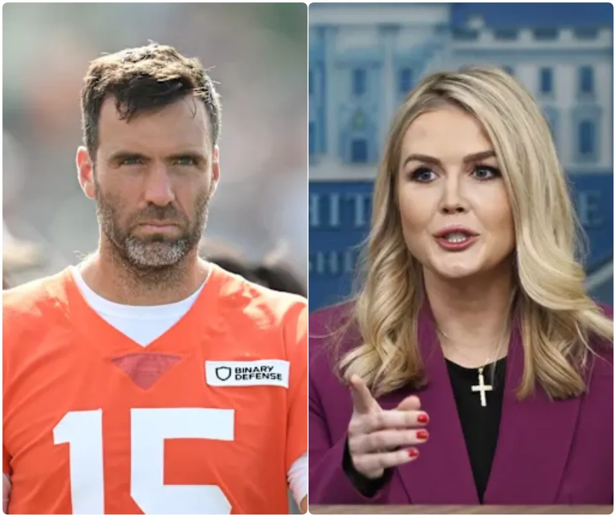 Cover Image for âYOU NEED TO BE SILENT!â â Karoline Leavittâs Tweet Against Joe Flacco of the Cincinnati Bengals Backfires Spectacularly as He Reads Every Word on Live TV, Turning the Nationâs Eyes and Leaving the Studio in Absolute Silence!!