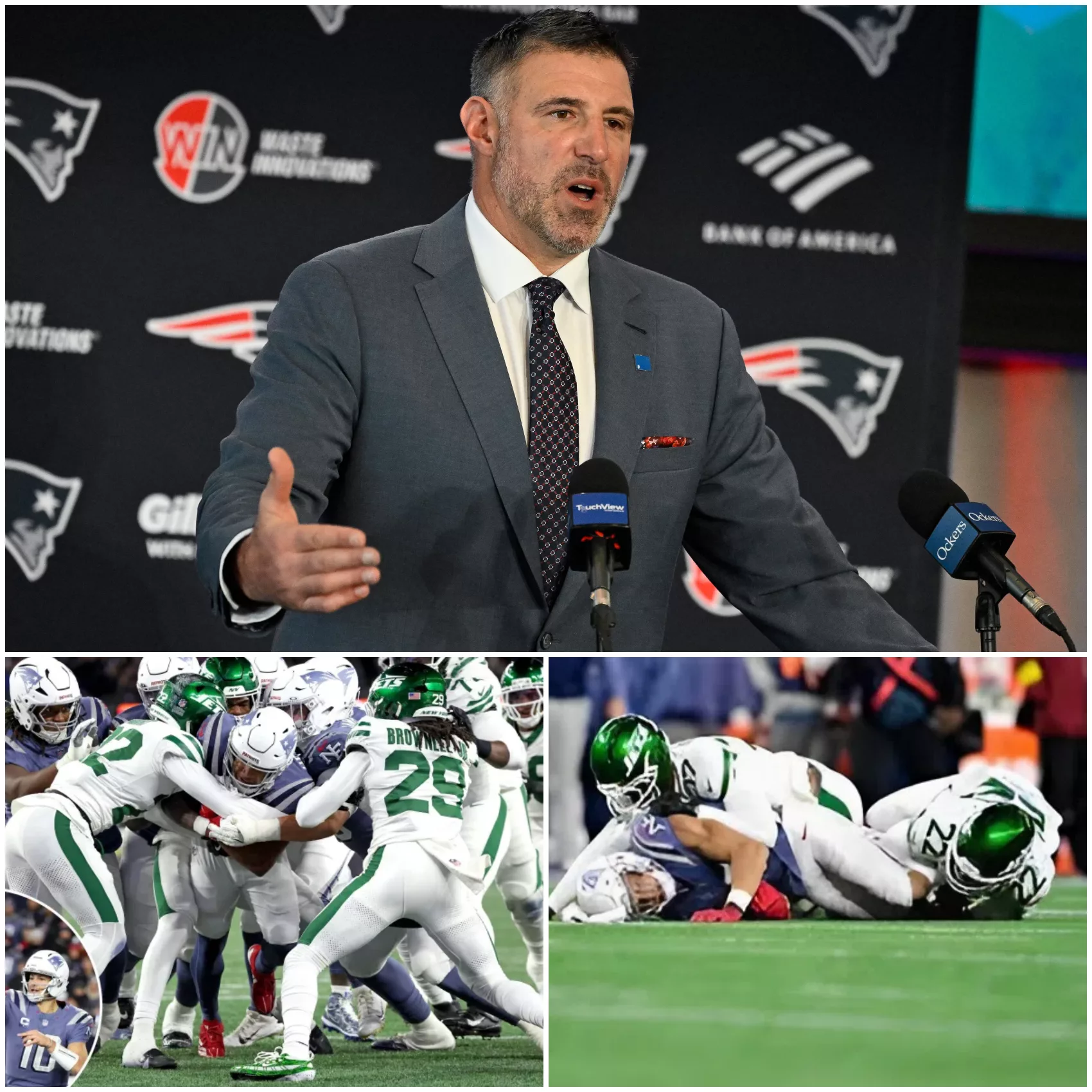 Cover Image for Mike Vrabel Explodes After Controversial Patriots–Jets Game: “This Isn’t Football — This Is a Failure of Standards”