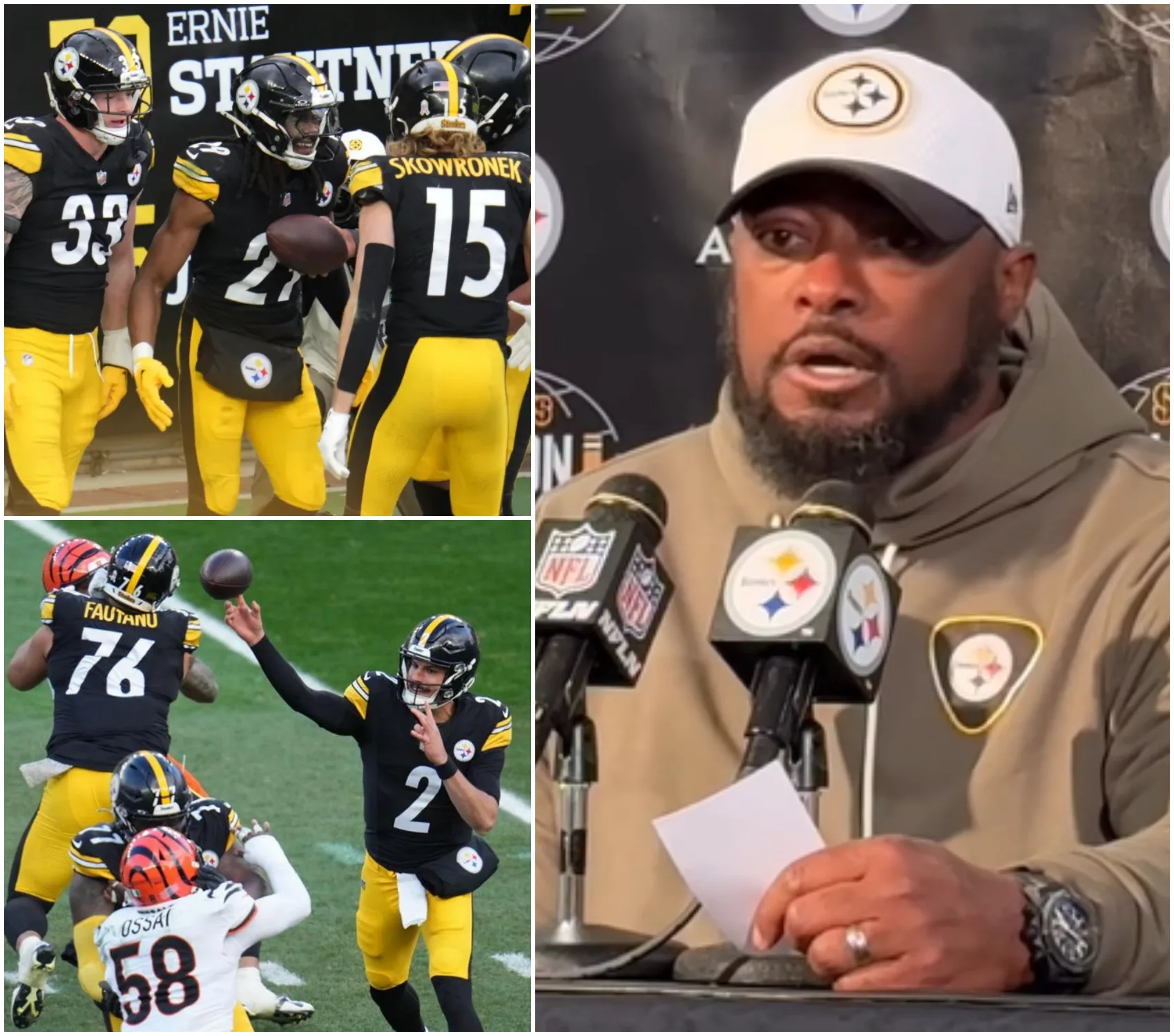Cover Image for BREAKING NEWS: After the Pittsburgh Steelers’ dominant 34–12 victory over the Cincinnati Bengals, head coach Mike Tomlin delivered a powerful and emotional postgame message that instantly captured the hearts of Steelers fans.