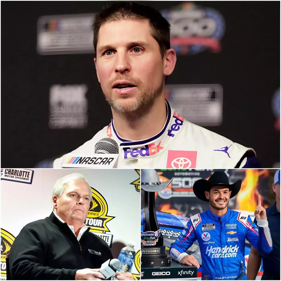 Cover Image for 💥 NASCAR ERUPTS! Denny Hamlin detonates a storm after accusing Kyle Larson’s win of being nothing but “favoritism and sheer luck,” insisting the trophy should have been his. Seconds later, Rick Hendrick’s scathing rebuttal struck like lightning, leaving Hamlin speechless and the NASCAR world reeling in stunned disbelief. Tensions soared, alliances wavered, and the drama threatened to spill off the track entirely…