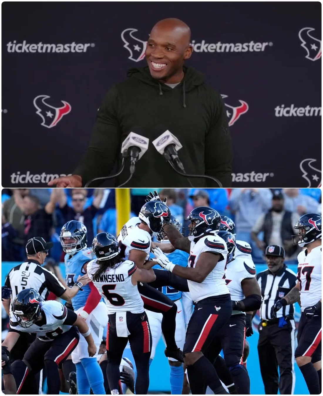 Cover Image for 🔥 HOUSTON RISES AGAIN: DEMECO RYANS’ POST-GAME STATEMENT SHAKES THE AFC SOUTH AFTER 16–13 WIN OVER TITANS
