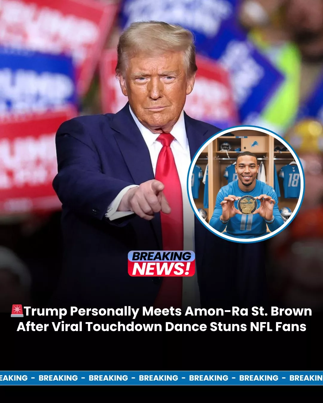 Donald Trump Surprises Amon-Ra St. Brown After Viral Touchdown ...