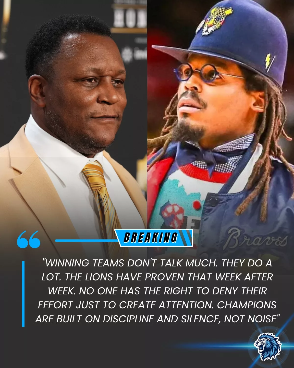 Cover Image for 🚨Lions Legendary Barry Sanders Responds to Cam Newton After He Called the Lions “Fool’s Gold” and Claimed the Team Only “Beats Weak Teams” Live on ESPN – And Cam’s Subsequent Response Completely Satisfied Lions Fans…👇