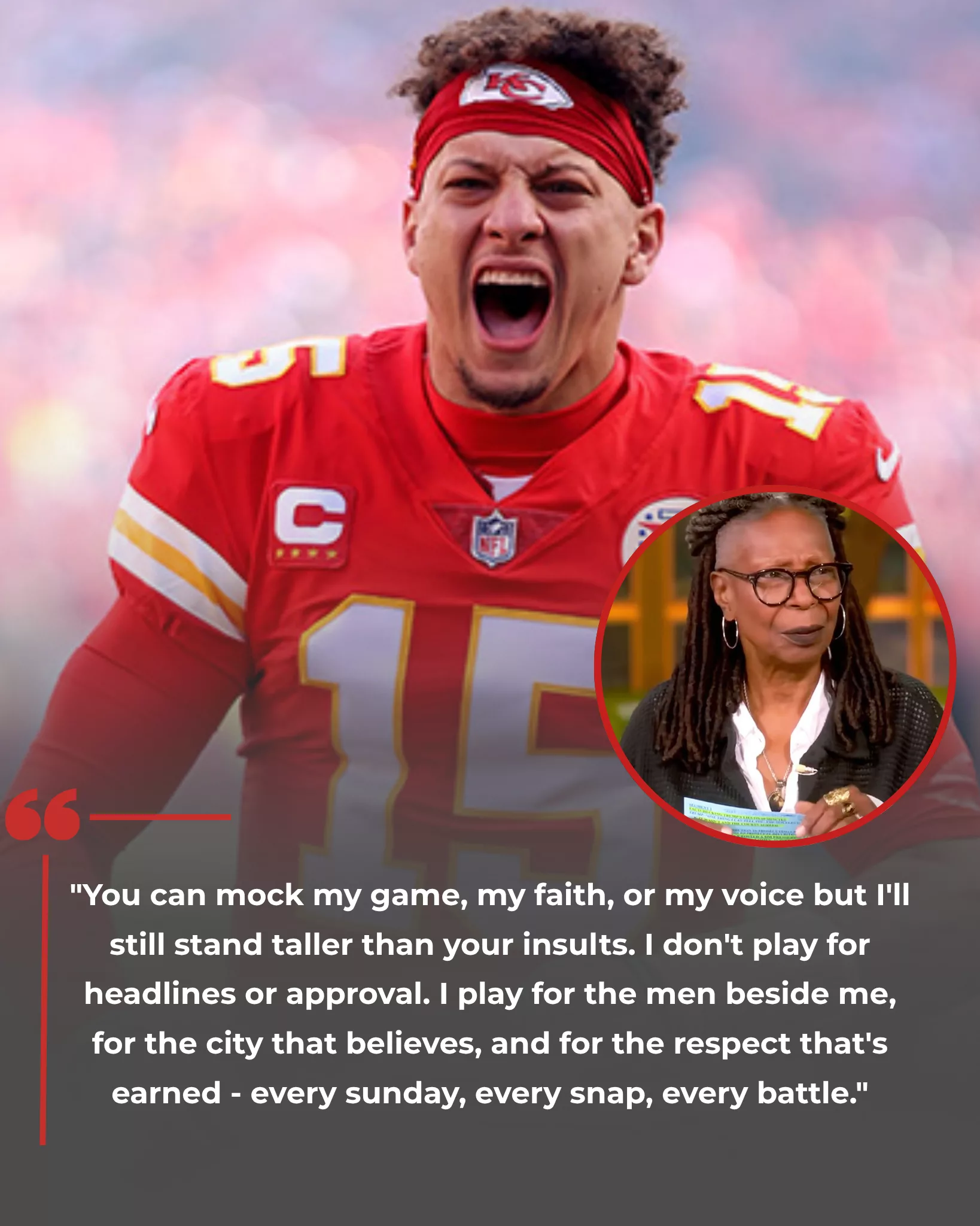 Cover Image for SHOCKING LIVE TV MOMENT: Whoopi Goldberg Says “He’s Just a Football Player” — Patrick Mahomes’ Response Freezes the Entire BYU Studio and Sends Shockwaves Across America