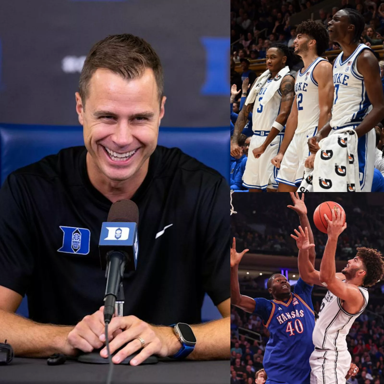 Cover Image for BREAKING NEWS: After a dominating 78–66 victory over Kansas, silencing all critics, head coach Jon Scheyer delivered an emotional post-game message — a heartfelt 17-word tribute to Duke Blue Devils fans who never stopped believing, even when the world didn’t.