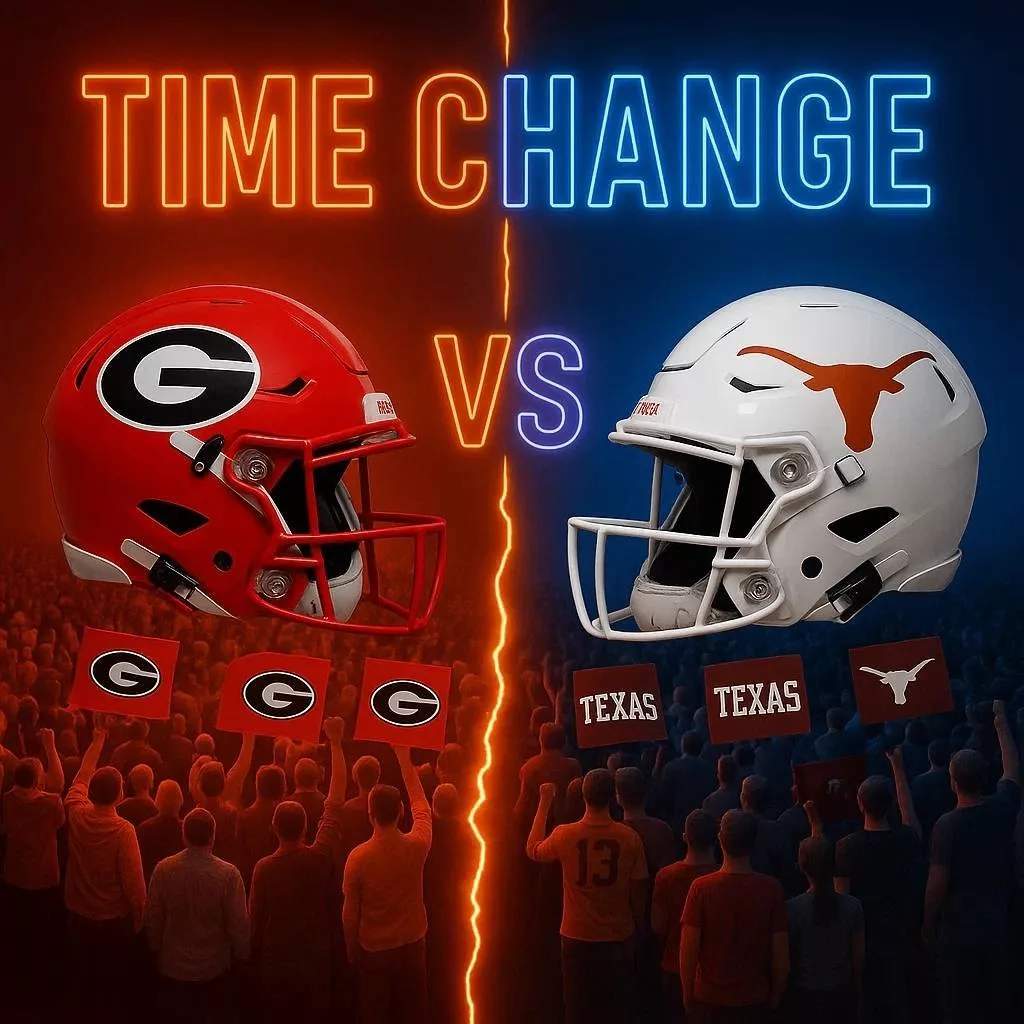 Cover Image for Sanford Stadium Upgrades Prompt Rescheduled Georgia vs Texas Kickoff Under Saturday Night Lights