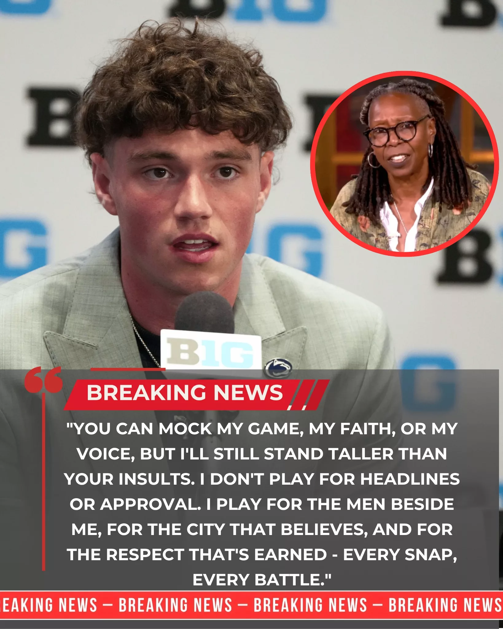 Cover Image for Drew Allar’s Camera Stare That Silenced a Studio After Whoopi’s ‘He’s Just a Football Player’