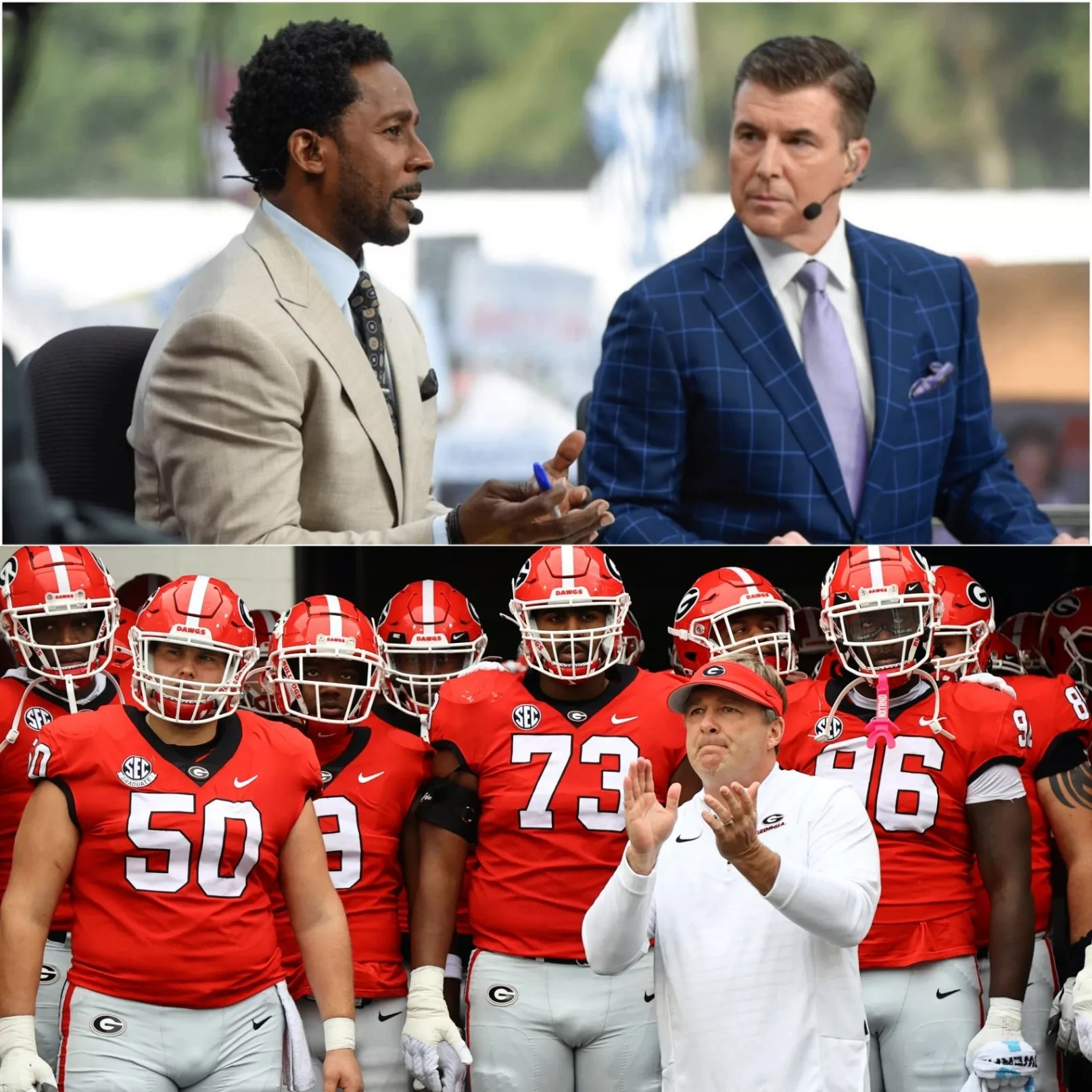 Cover Image for Rece Davis Fires Back at Desmond Howard After Sharp Critique of Georgia’s Win