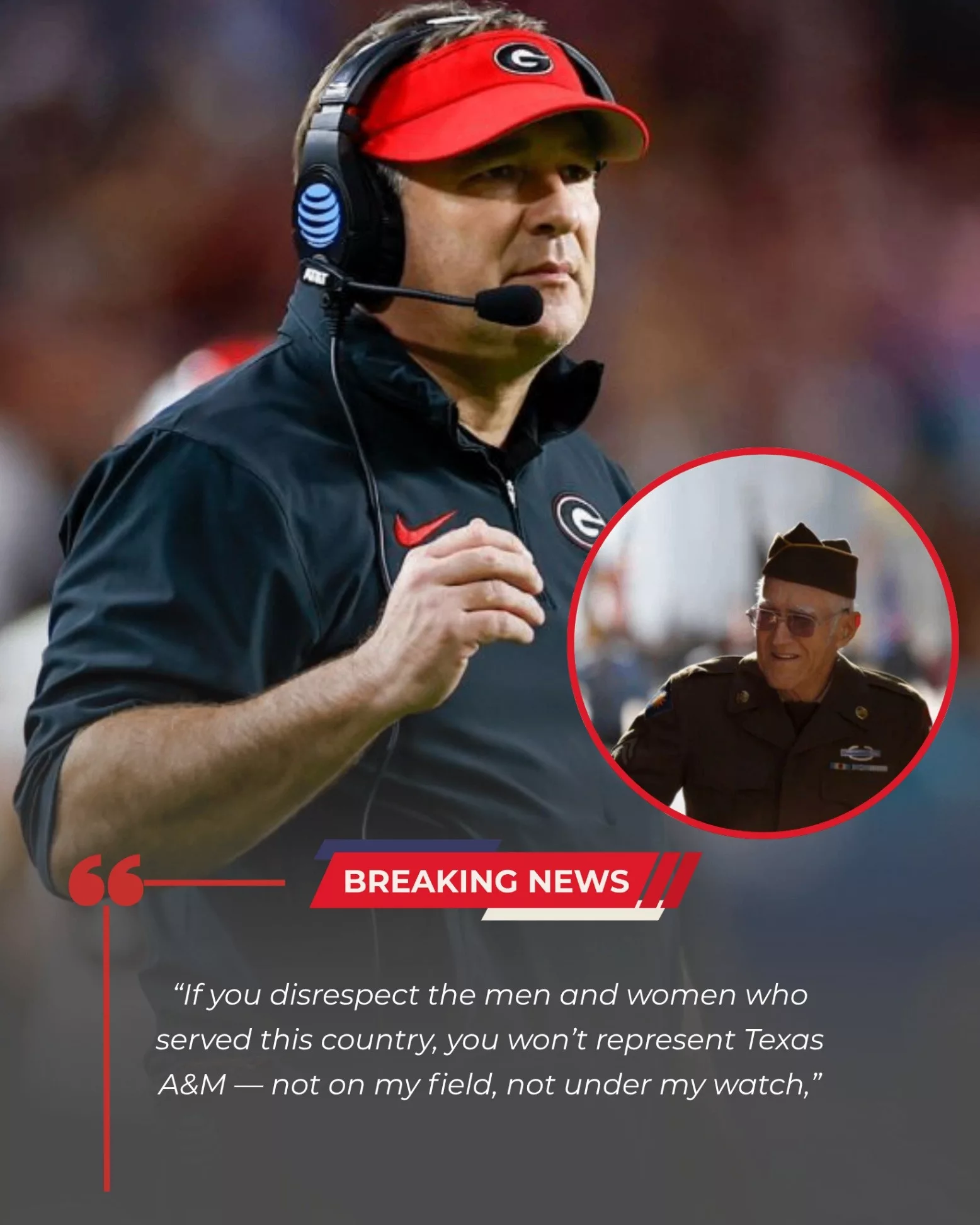 Cover Image for Kirby Smart Suspends Five Georgia Players After Alleged Disrespect to U.S. Veterans