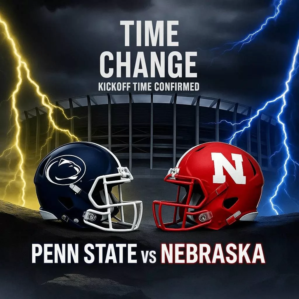 Cover Image for TIME CHANGE ALERT: Kickoff Time Confirmed for Penn State vs Nebraska at Beaver Stadium