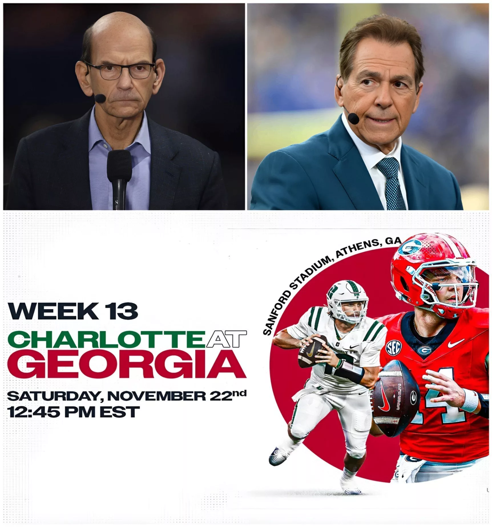 Cover Image for Studio Showdown: Finebaum vs. Saban Ignites ESPN Over Georgia–Charlotte