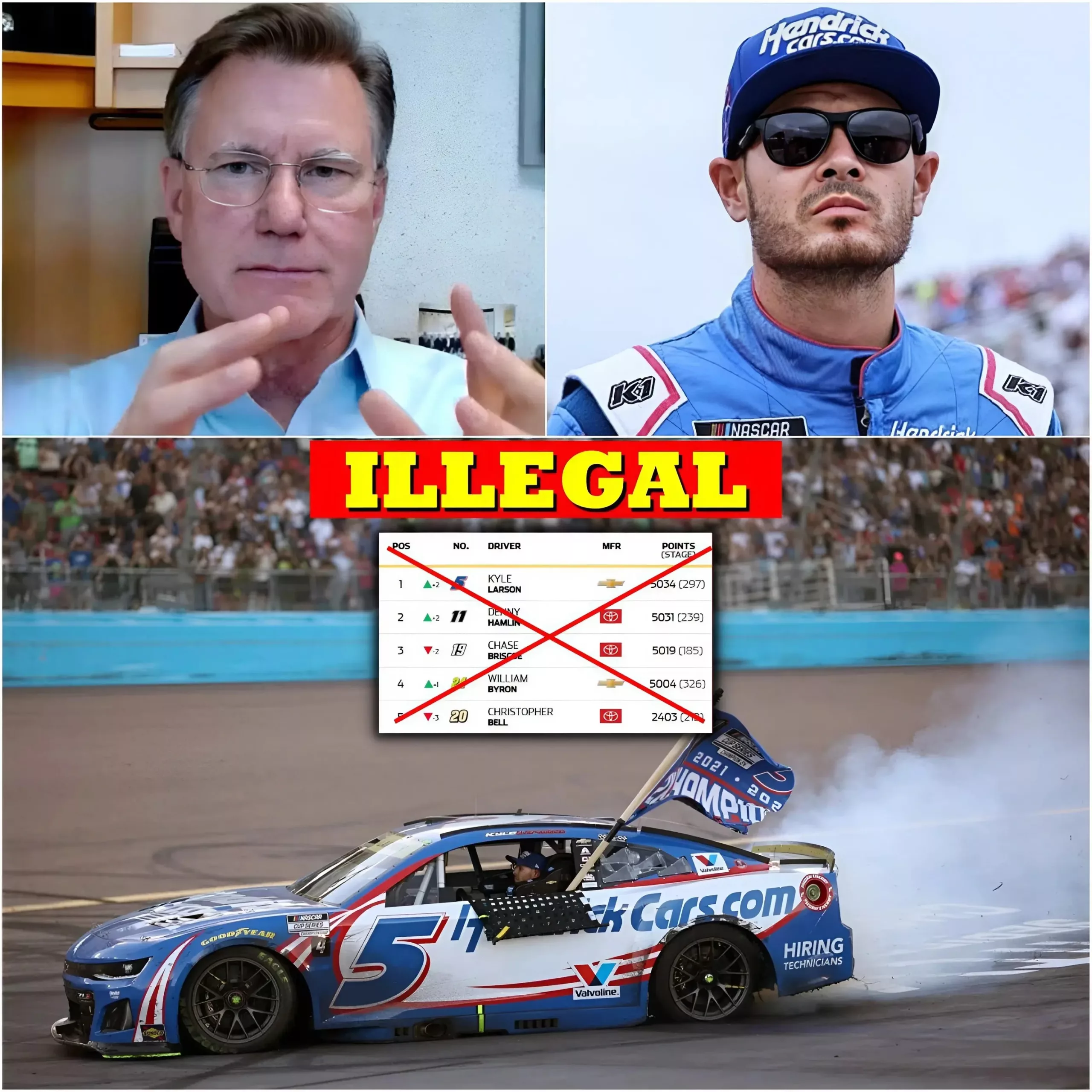Cover Image for OFFICIAL CONFIRMEDđ Kyle Larson faces a WIN DISQUALIFICATION and a $200,000 fine after NASCAR approved a lawsuit alleging Kyle Larson CHEATED with an ILLEGAL rear tire temperature control trick in the 2025 Nascar Cup Series
