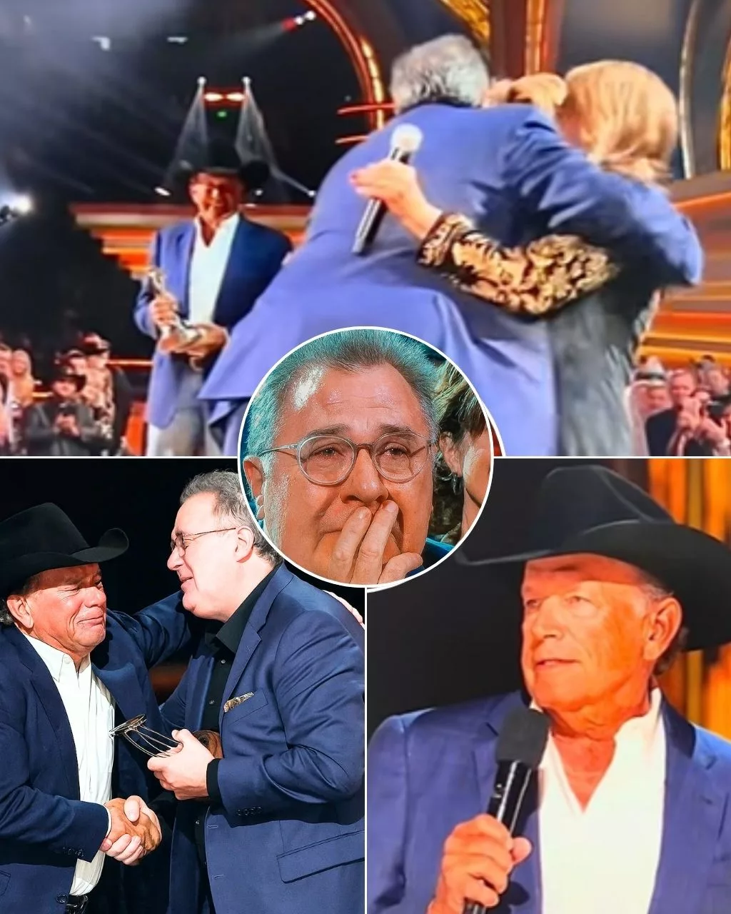 Cover Image for HOT NEW: CMA AWARDS 2025 DESCEND INTO CHAOS AS GEORGE STRAIT SHOCKS EVERYONE WITH UNANNOUNCED, TEAR-JERKING APPEARANCE FROM DARKNESS TO HONOR VINCE GILL — A HEART-STOPPING, EMOTIONAL EXPLOSION THAT LEFT THE ENTIRE ARENA BREATHLESS AND SOBBING LIVE ON STAGE!