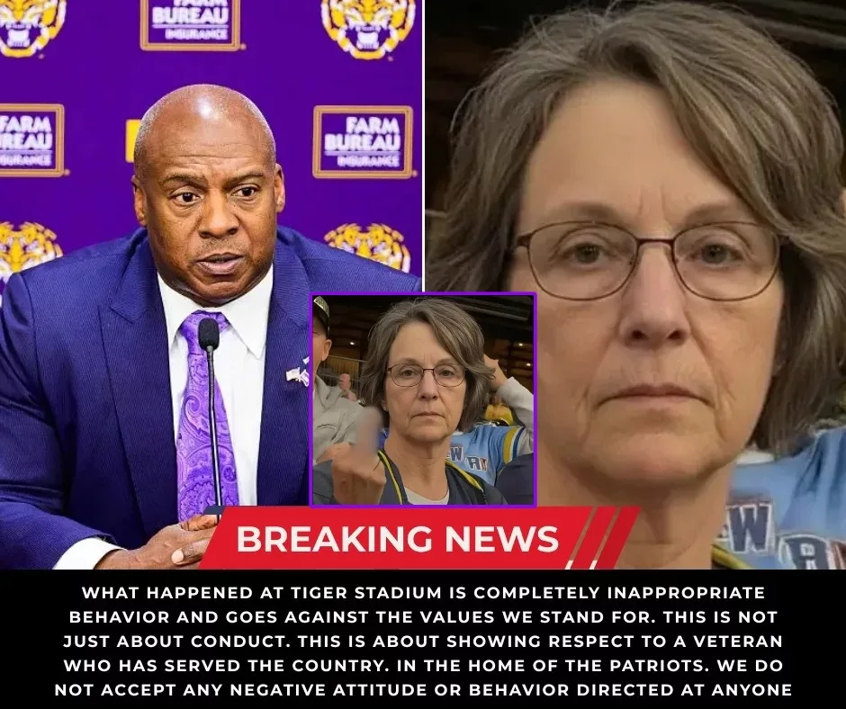 Cover Image for BREAKING NEWS: LSU Issues Permanent Stadium Ban After Fan Verbally Harasses Military Veteran — AD Verge Ausberry Responds with Strong Statement