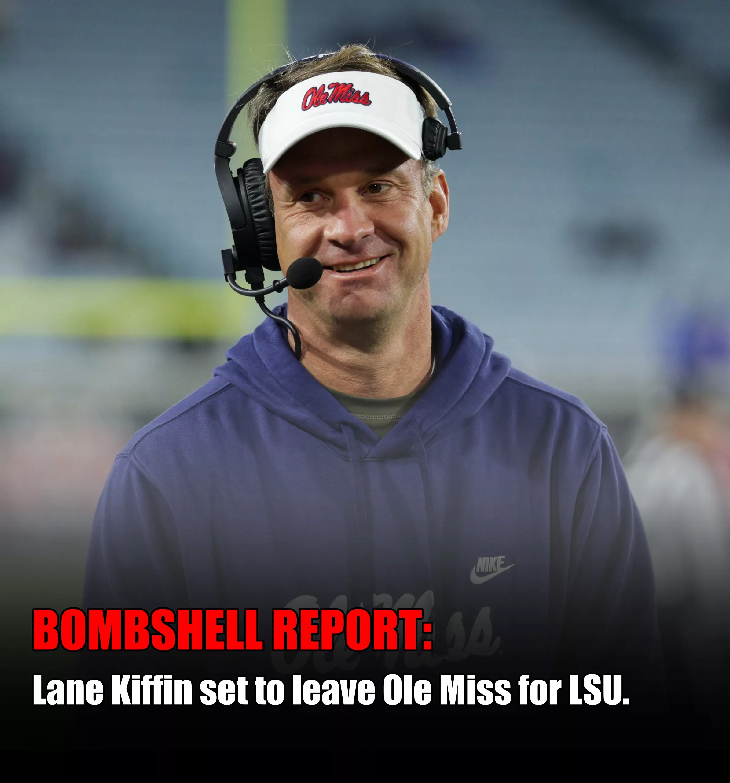 Cover Image for BREAKING: “No, I’m Leaving” — Ole Miss head coach Lane Kiffin has signed a $90.5 million handshake deal with LSU.