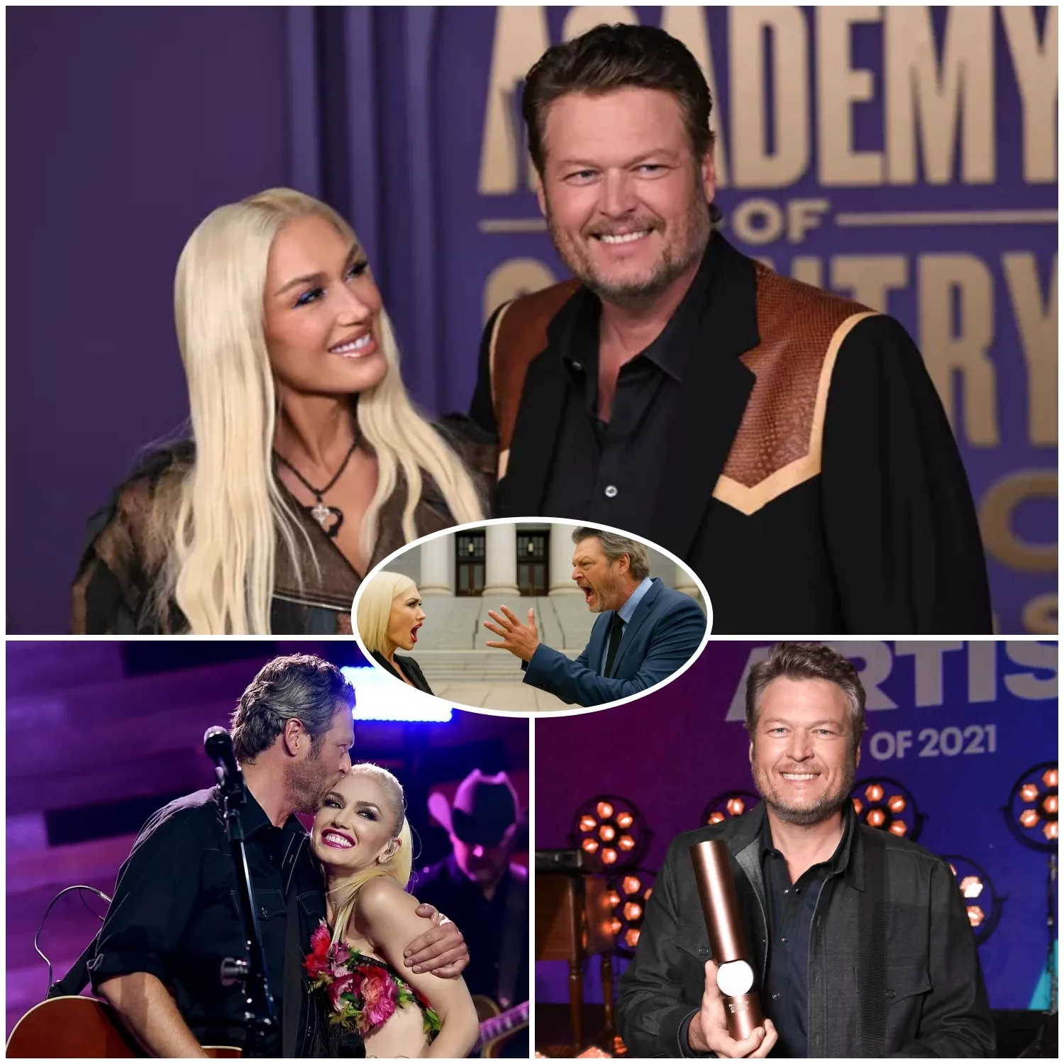 Cover Image for Blake Shelton and Gwen Stefani Reportedly Living Separate Lives and Friends Are Noticing