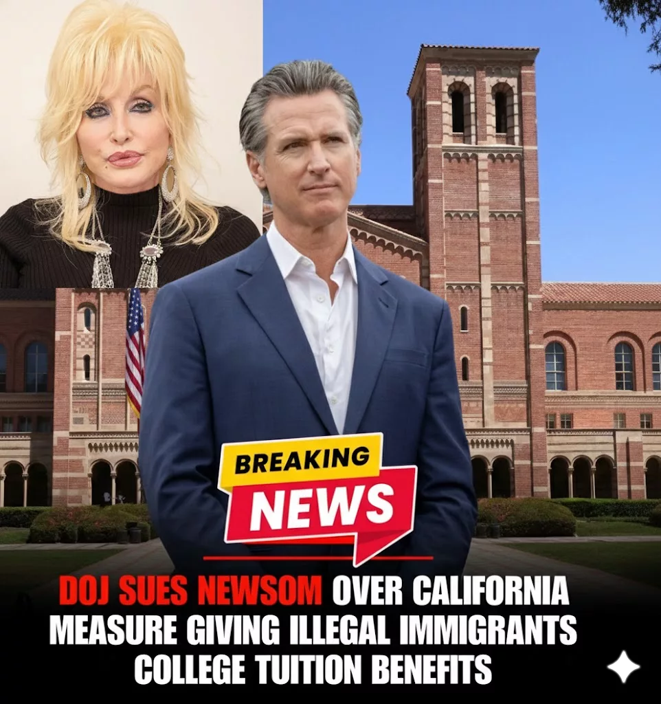 Cover Image for The Justice Department sued Governor Gavin Newsom over a California measure that would allow illegal immigrants to receive in-state tuition benefits, and an angry Dolly Parton tweeted, surprising fans.