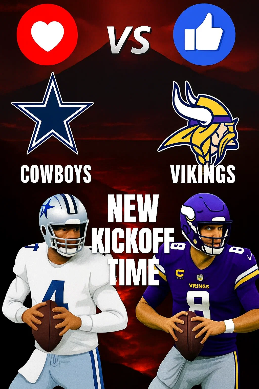 New Kickoff Time Cowboys Vs Vikings Week 15 Rescheduled Here s New Kickoff Time Cowboys Vs Vikings Week 15 Rescheduled Here s
